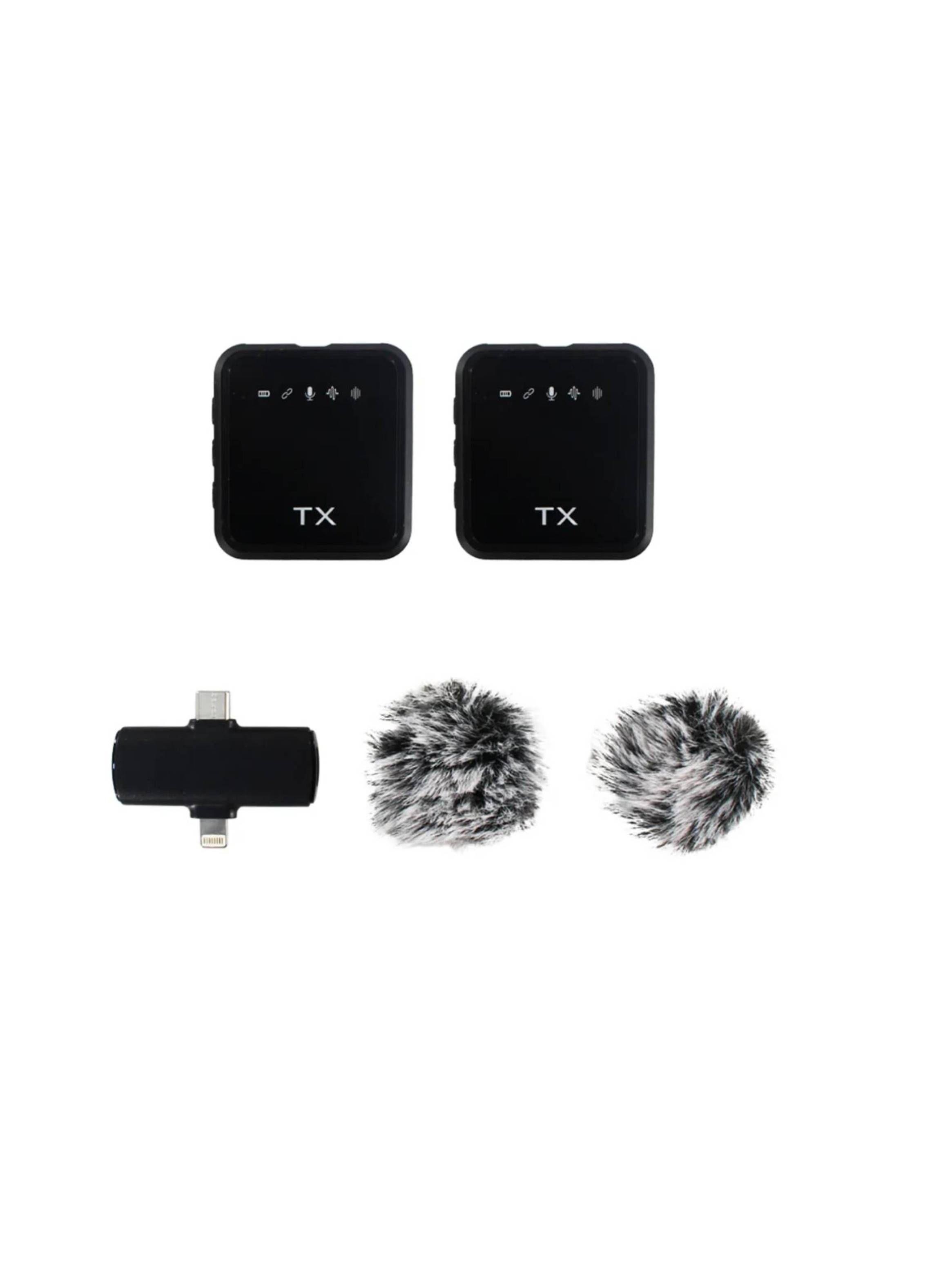 Micrófono solapa inalámbrico 2e1 USB-C Compatible Con iPhone-4