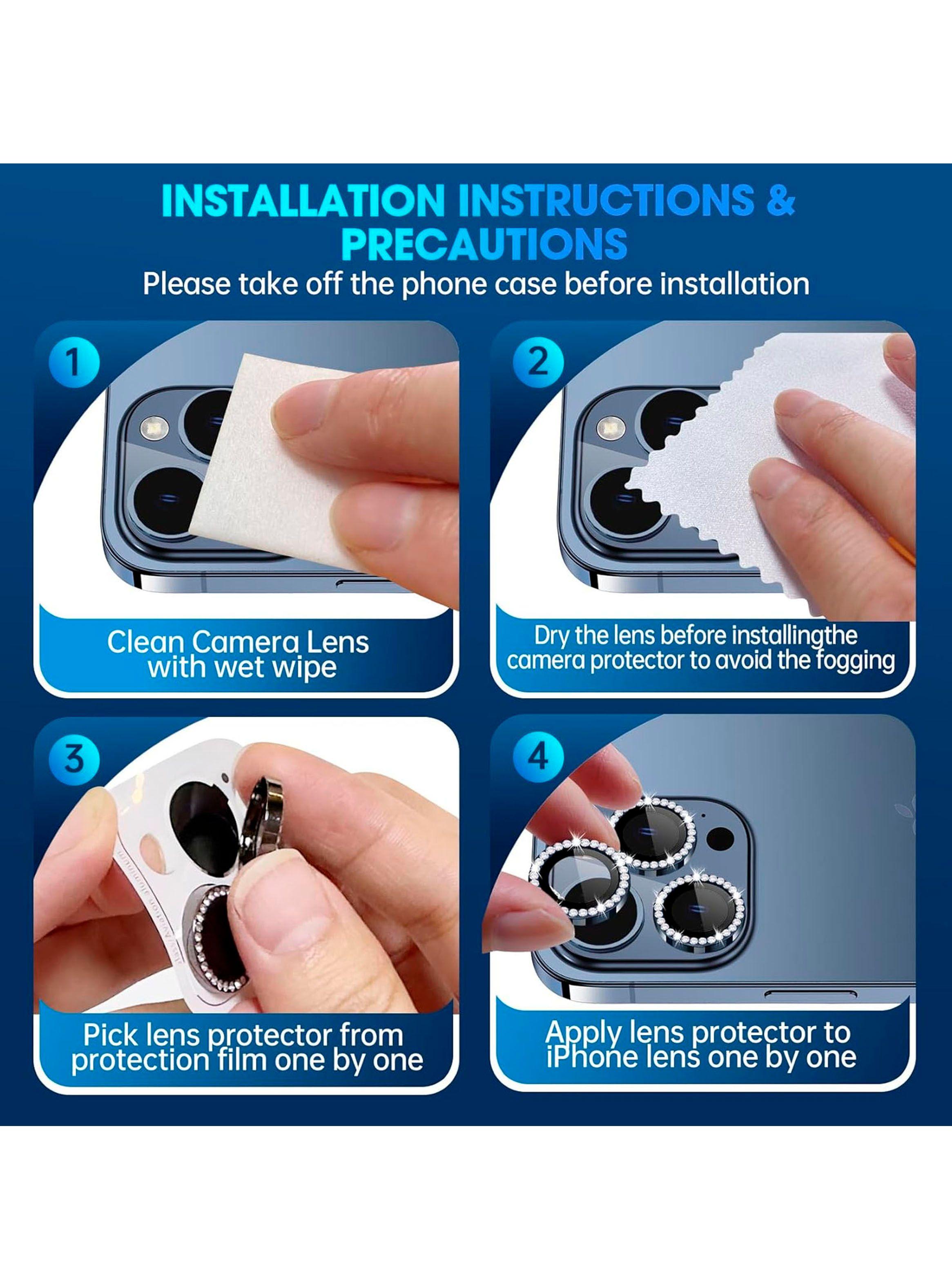 Protector Lente Camara Para iPhone 15 Pro Max Diamante Azul-3