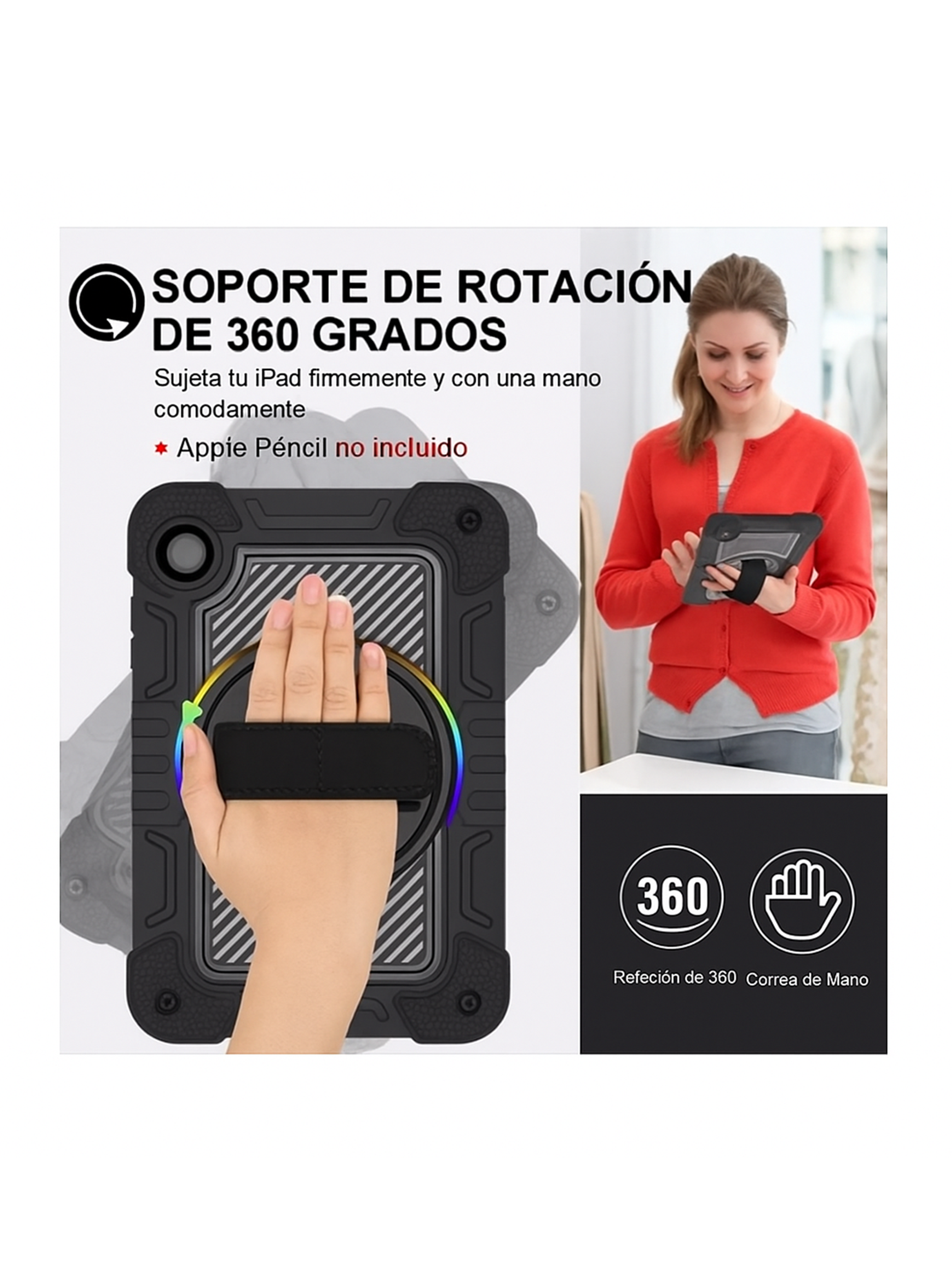 Funda Armadura 360 Lamina Vidrio Para Samsung Tab A9 8.7-5