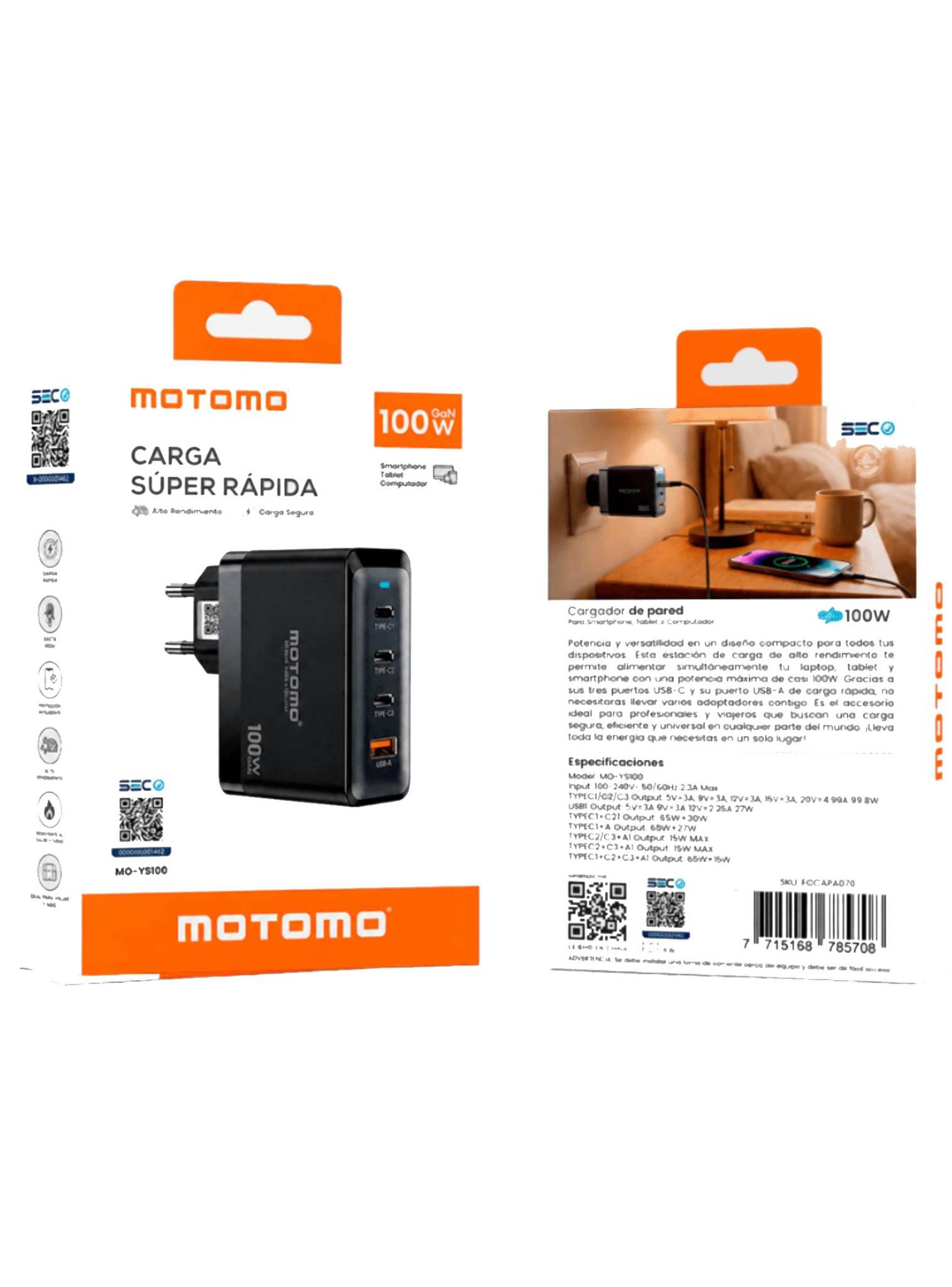 Cargador Portátil Carga Rápida 100w 3 USB-C + Cable Usb-c-4