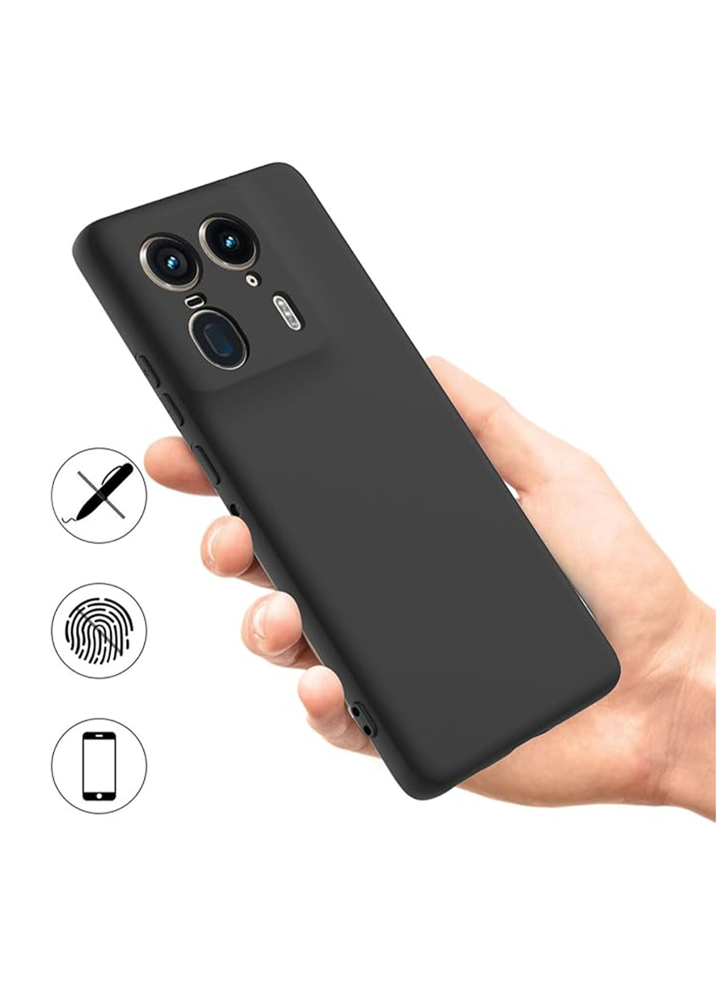 Carcasa Funda Para Motorola Edge 50 Ultra Goma Azul Oscuro-3
