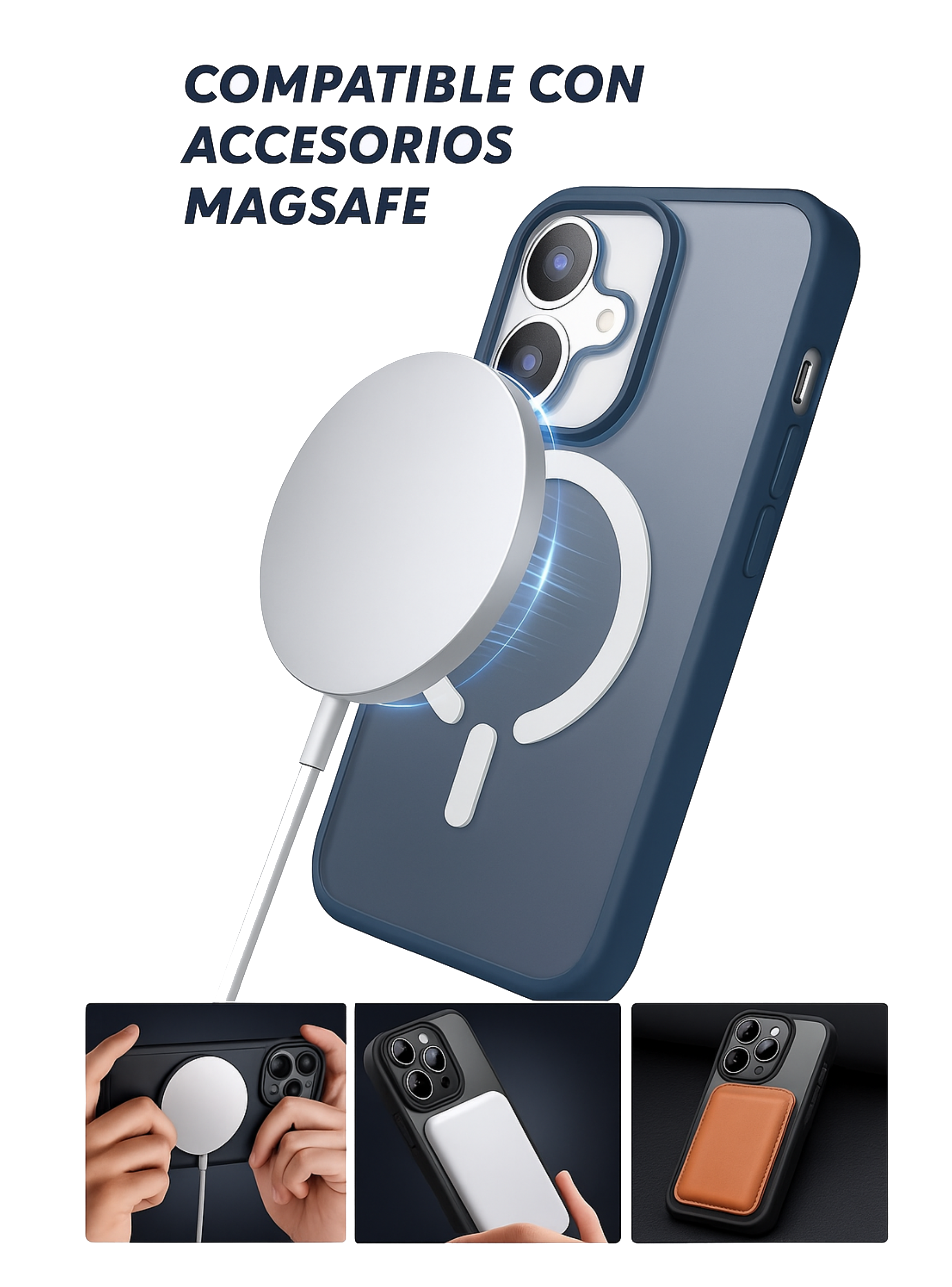 Carcasa Para iPhone 16 Pro Max Matte Magsafe Azul-5