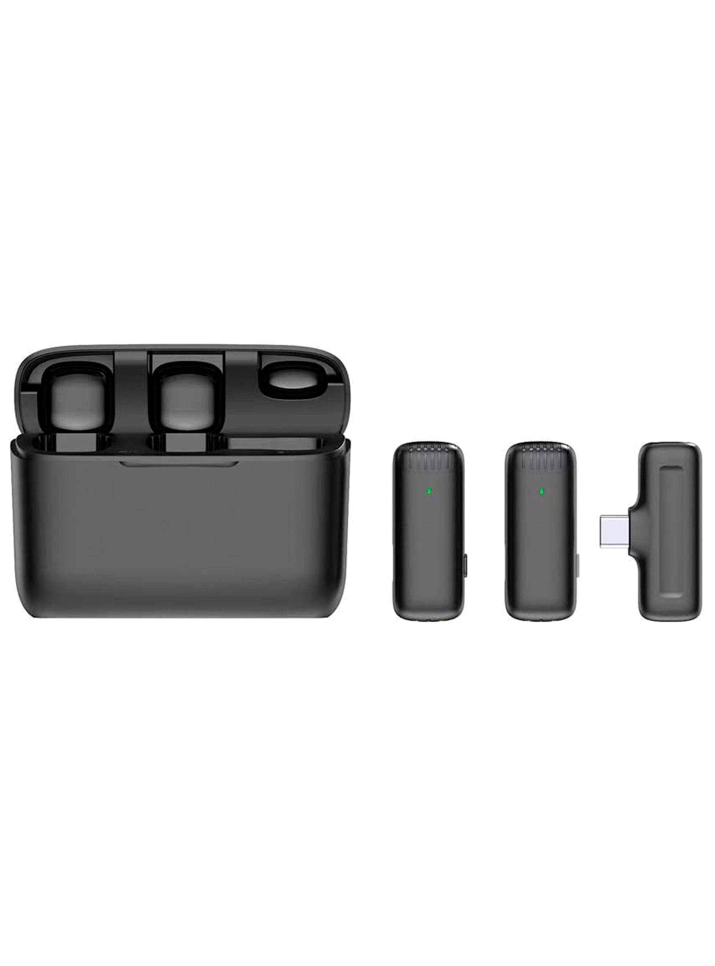 Kit De 2 Microfonos Inalambricos Con Estuche De Carga USB-C-1