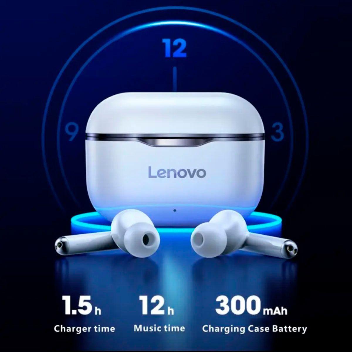 Audífonos In-Ear inalámbricos Lenovo LivePods LP1 Blanco Gris-2