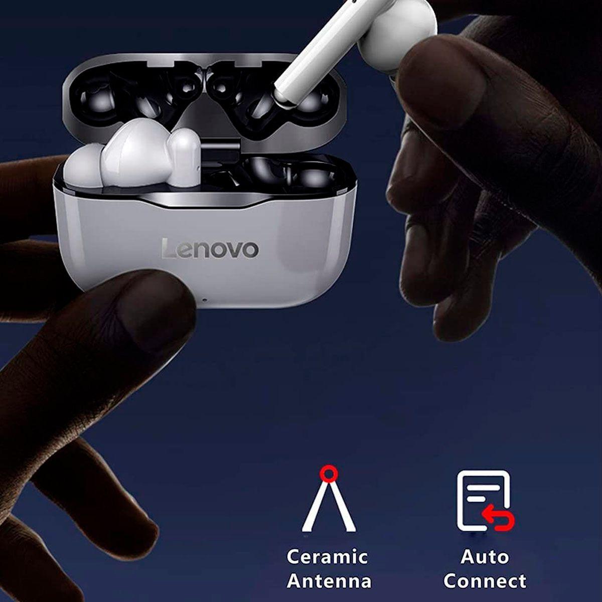 Audífonos In-Ear inalámbricos Lenovo LivePods LP1 Blanco Gris-3