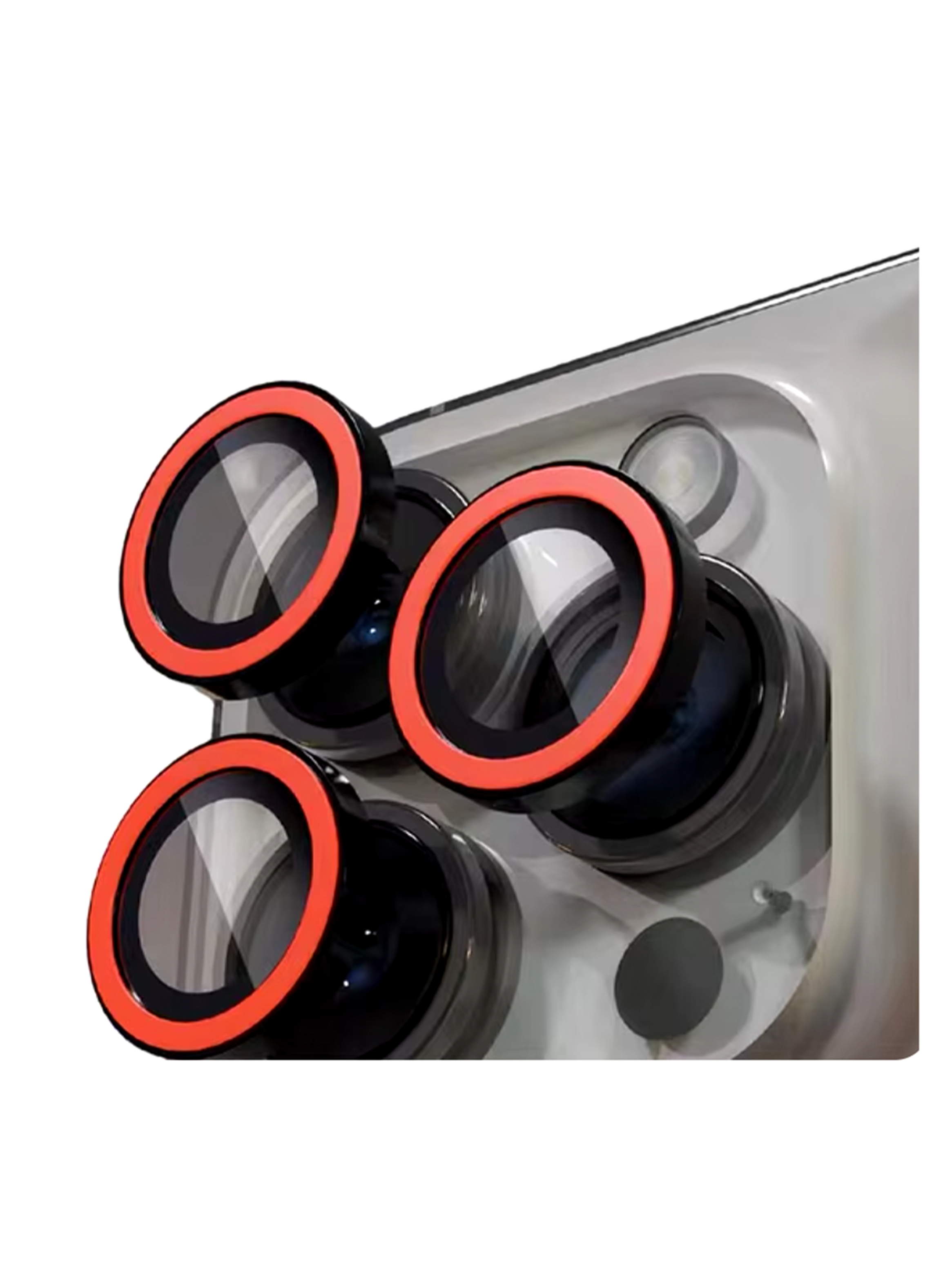 Protector de Lentes de Camara Para iPhone 14 / 14 Plus Fluor Naranja-2