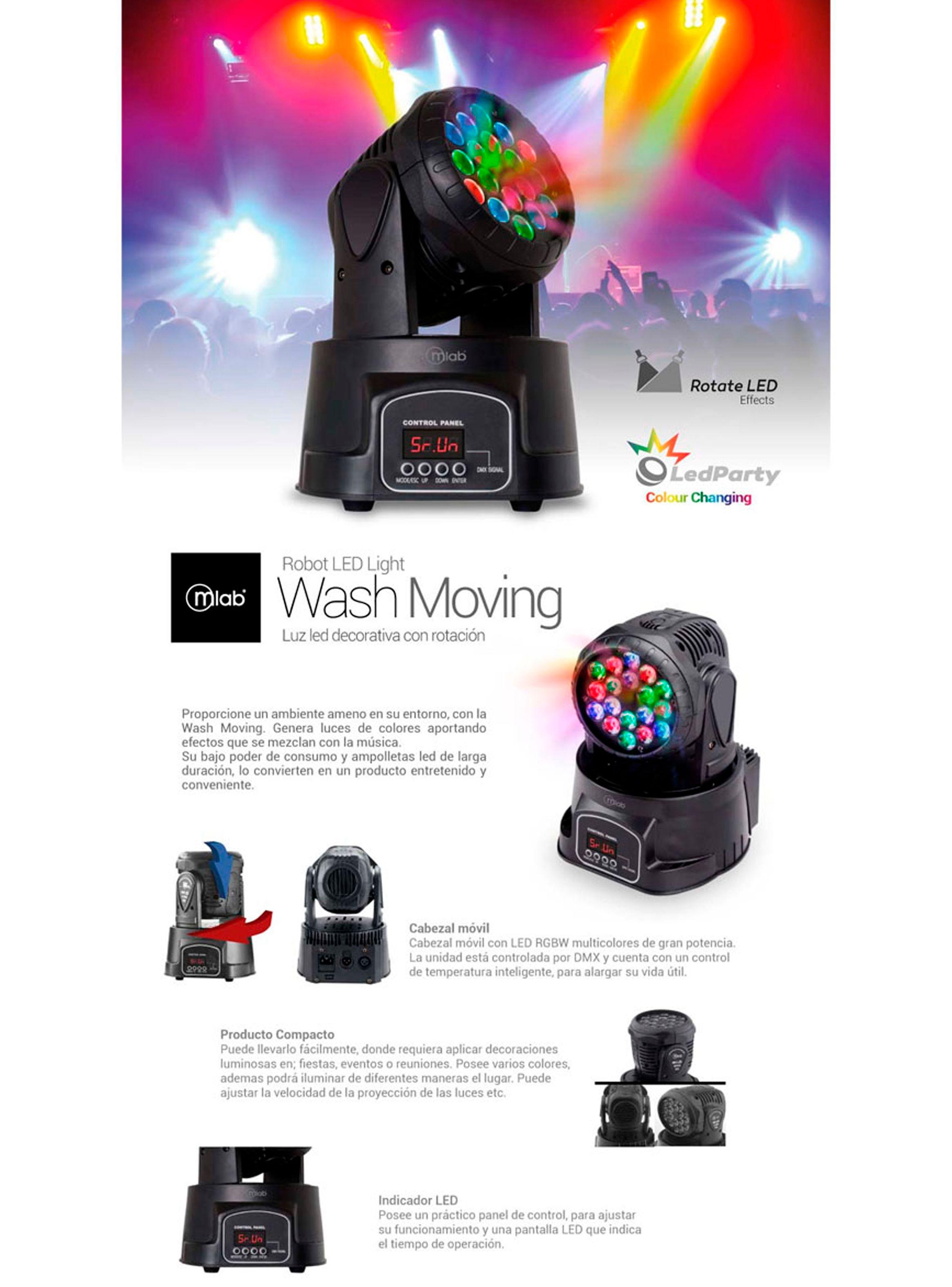 Luz Fiesta Robot LED Light RGB Wash Moving 8360-4