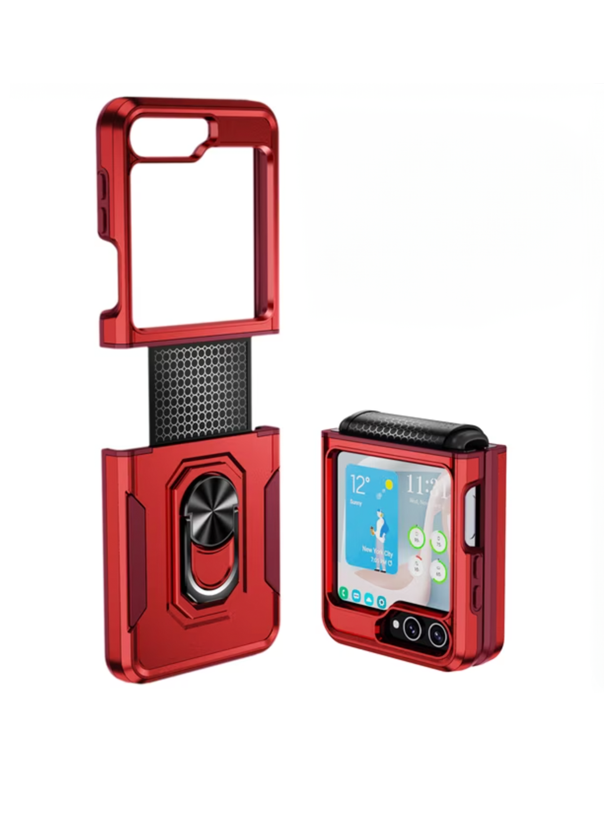Carcasa Antigolpe Compatible Con Samsung Zflip 5 Rojo-3