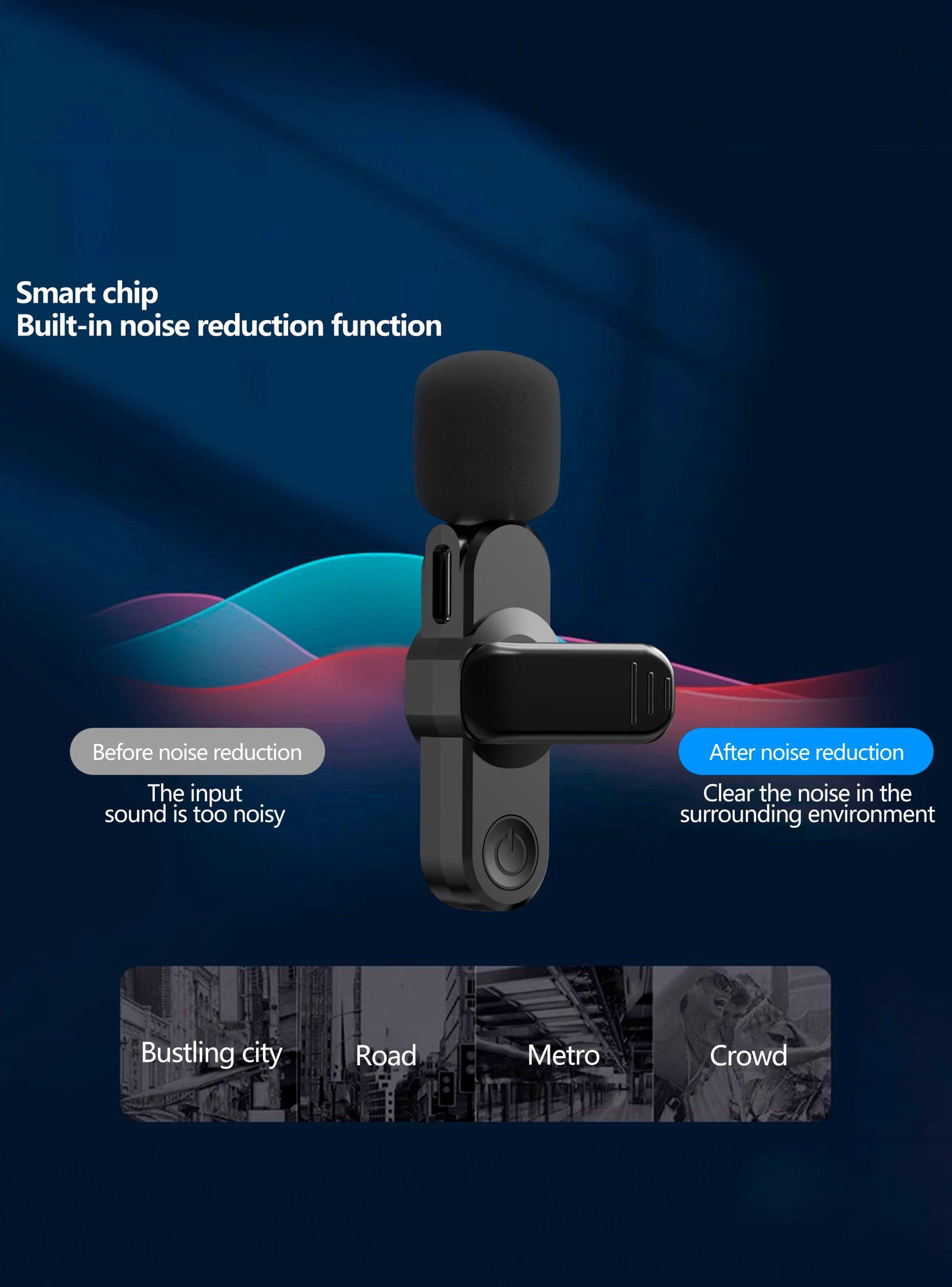 Microfono Inalambrico Individual D Solapa USB-C Sonido Claro-2