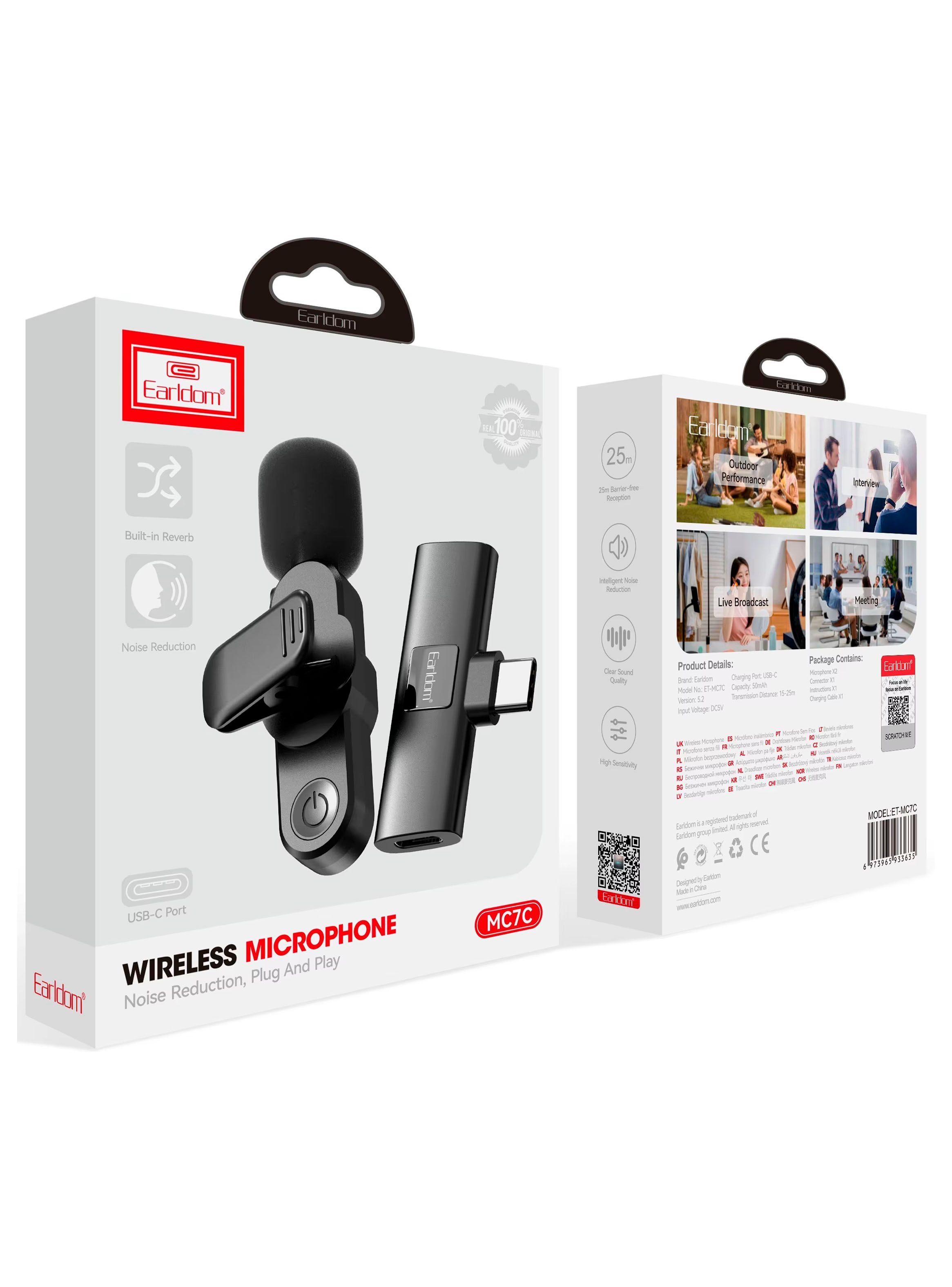 Microfono Inalambrico Individual D Solapa USB-C Sonido Claro-4