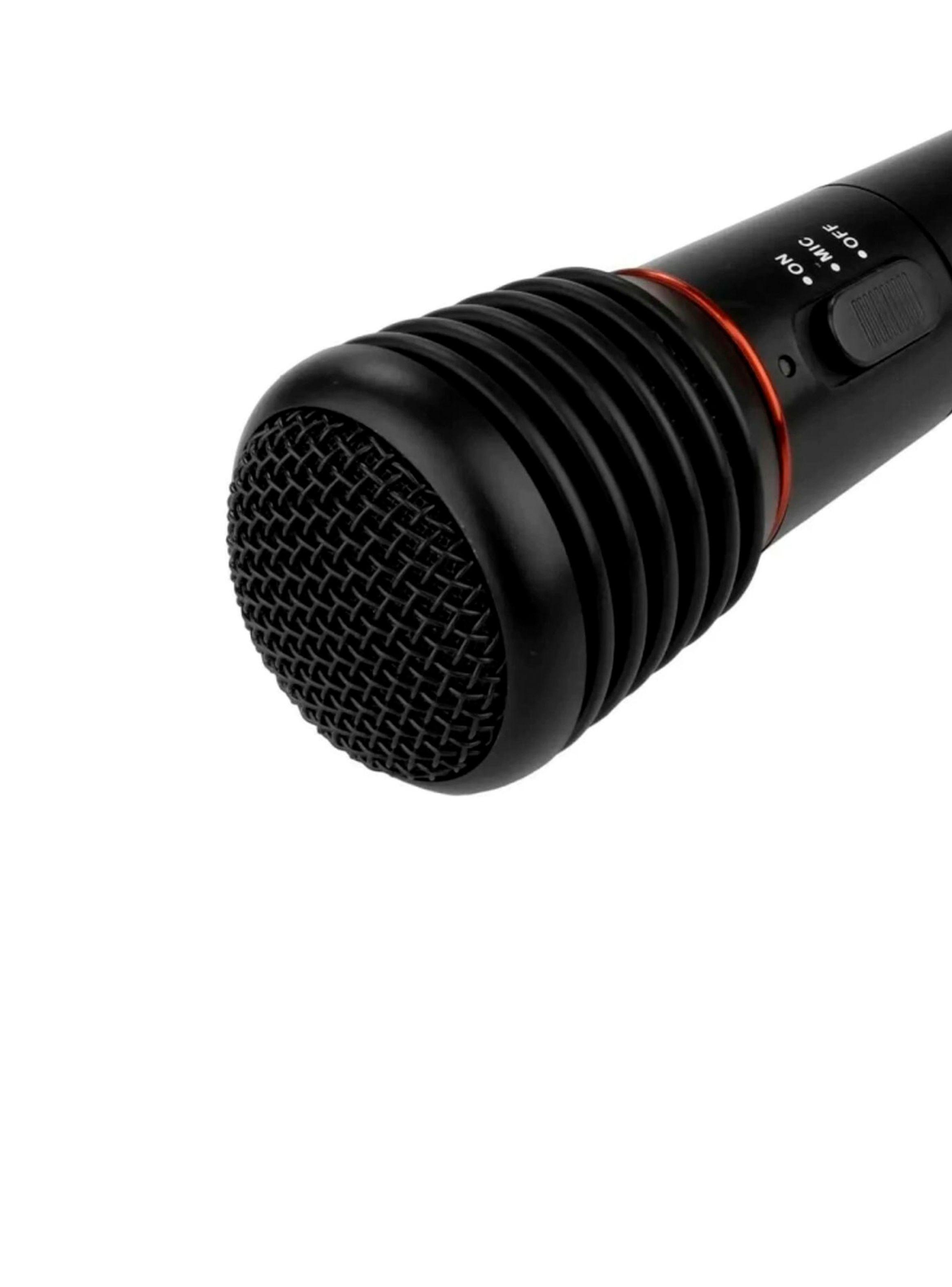 Micrófono Inalámbrico Y con Cable Para Karaoke Negro-3