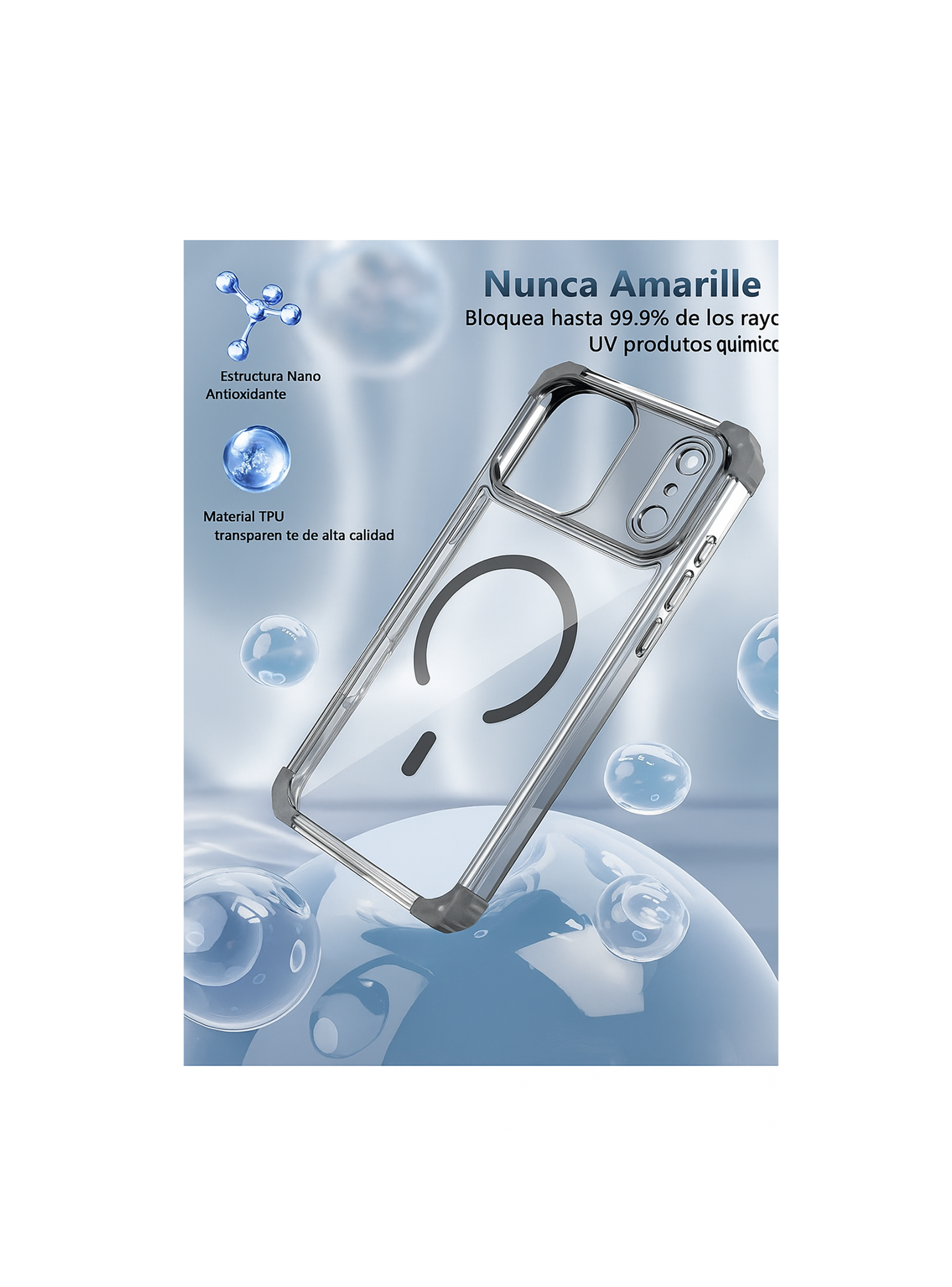 Carcasa Antishock Clear Para iPhone 17 Pro Magsafe-3