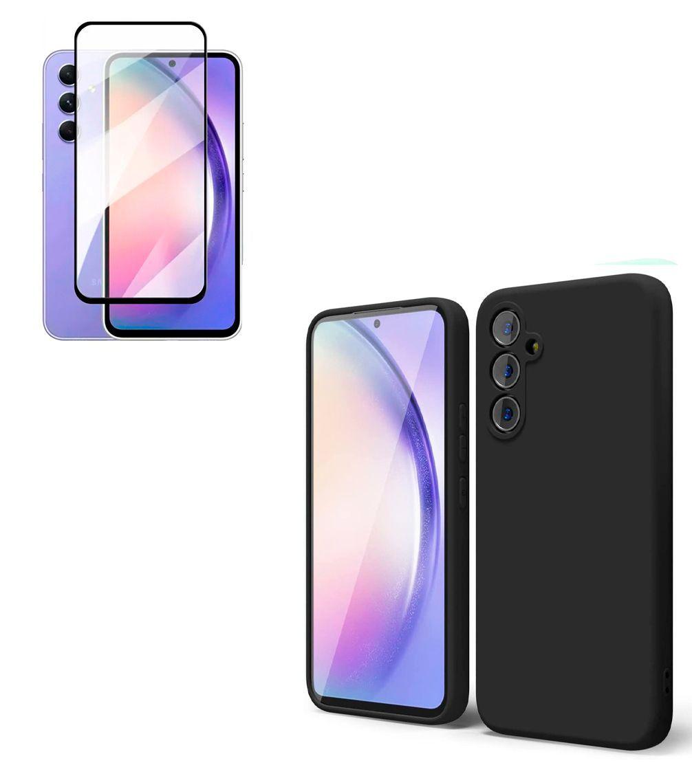 Carcasa Para Samsung A24 + Lamina de Vidrio Templado Negro-0
