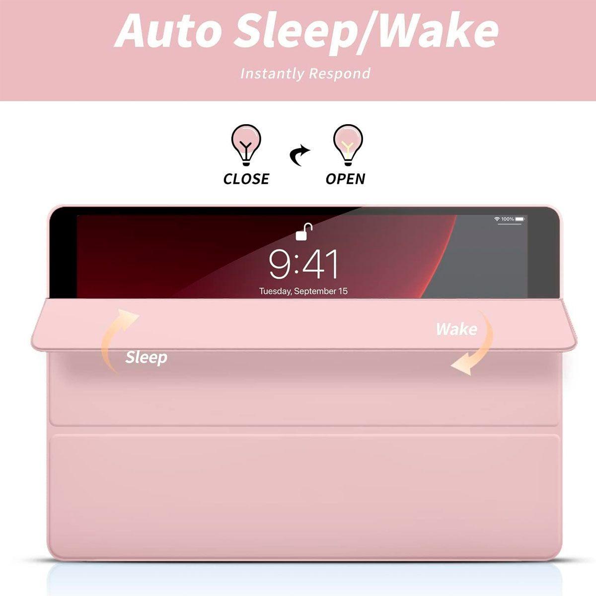 Funda SmartCover Para iPad 10.2 7 8 9 Gen Sin Ranura Rosado-4