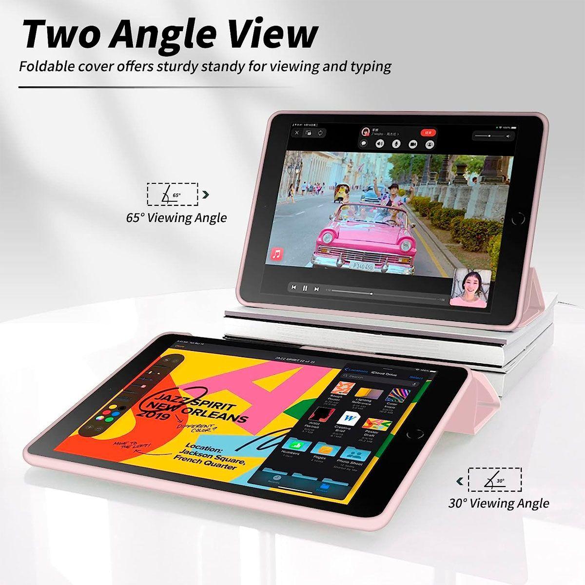 Funda SmartCover Para iPad 10.2 7 8 9 Gen Sin Ranura Rosado-3