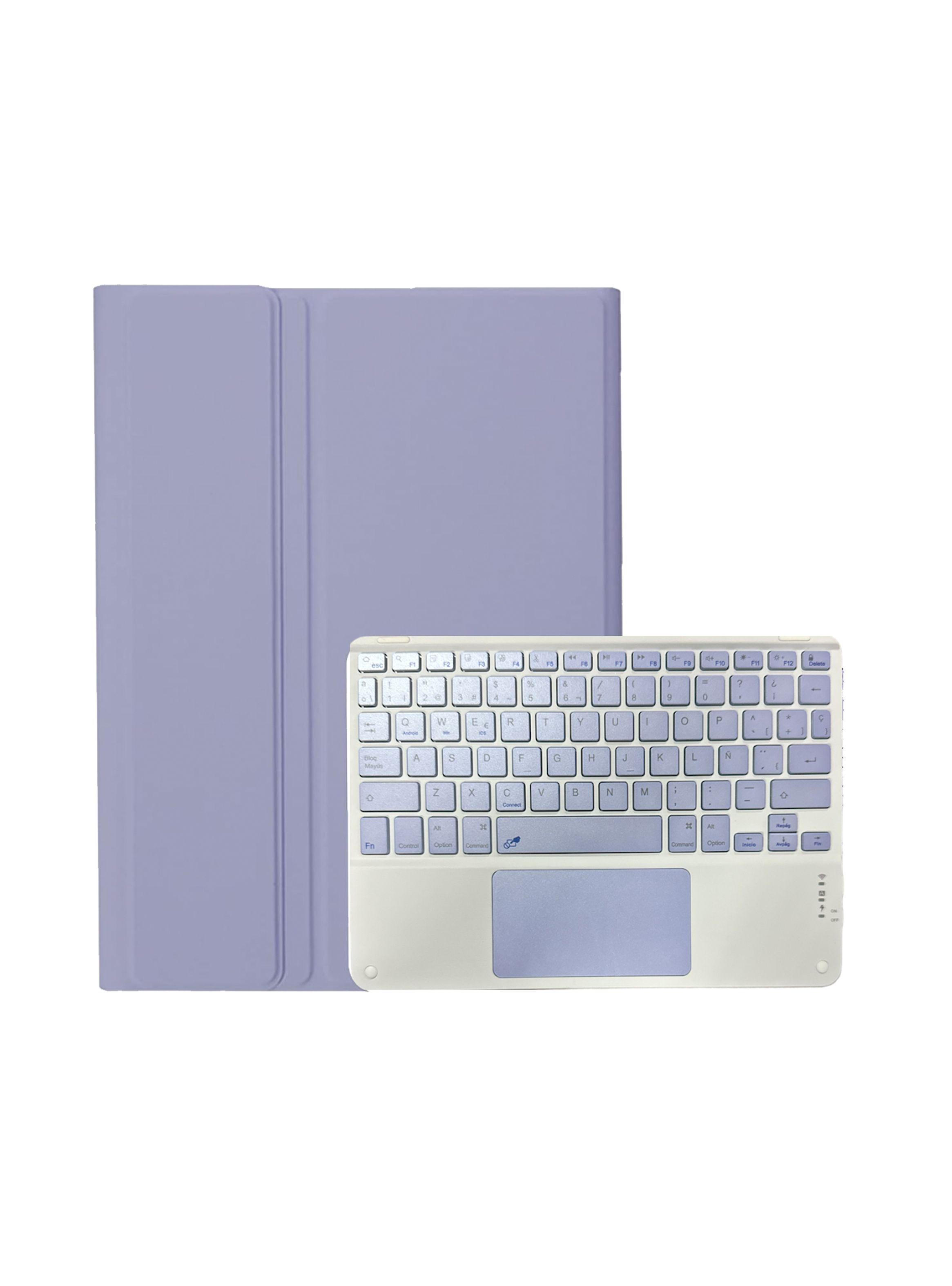 Funda Para iPad 10.2 7ma 8va 9na Gene Teclado Touchpad Lila-0