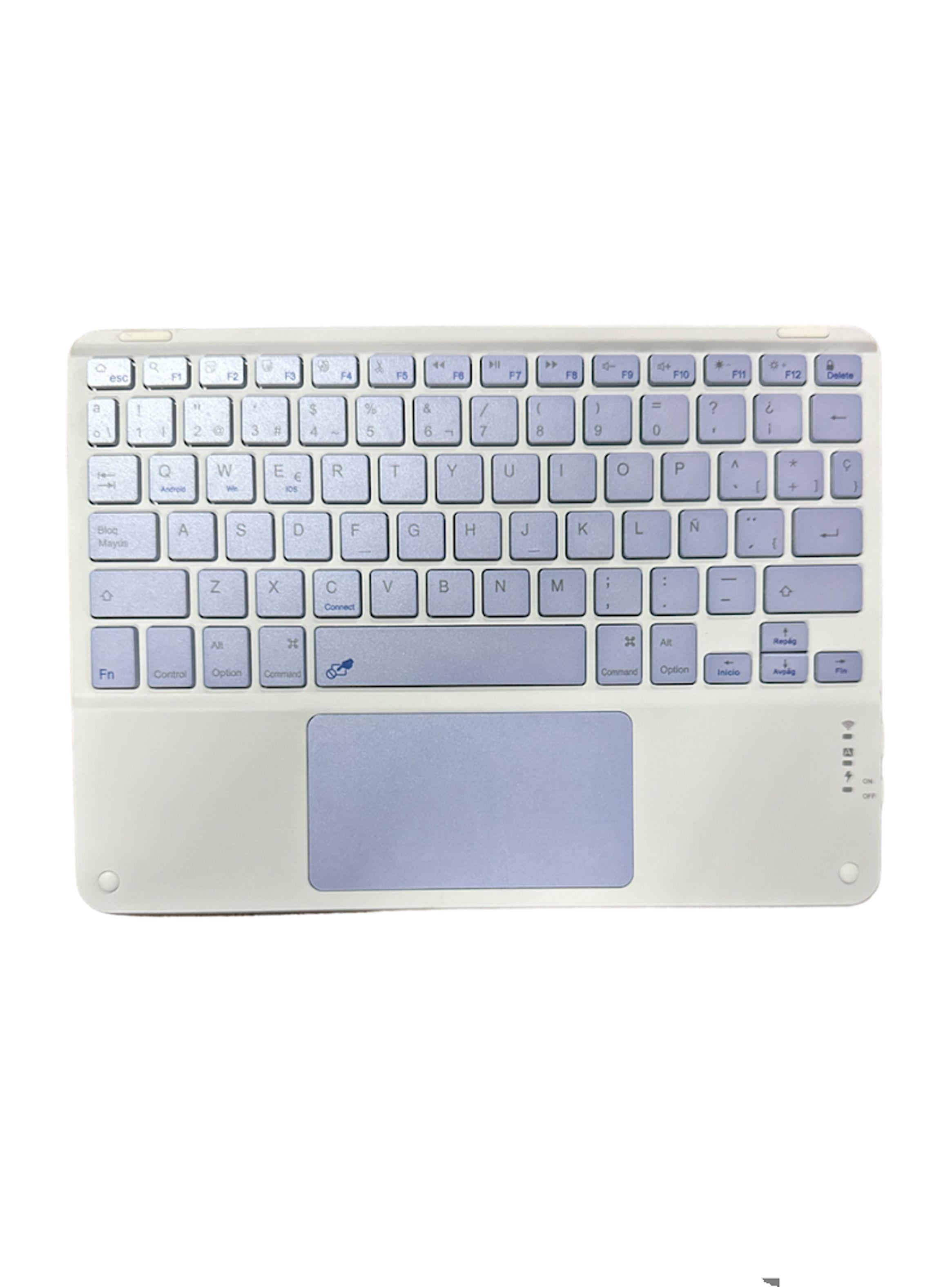 Funda Para iPad 10.2 7ma 8va 9na Gene Teclado Touchpad Lila-1