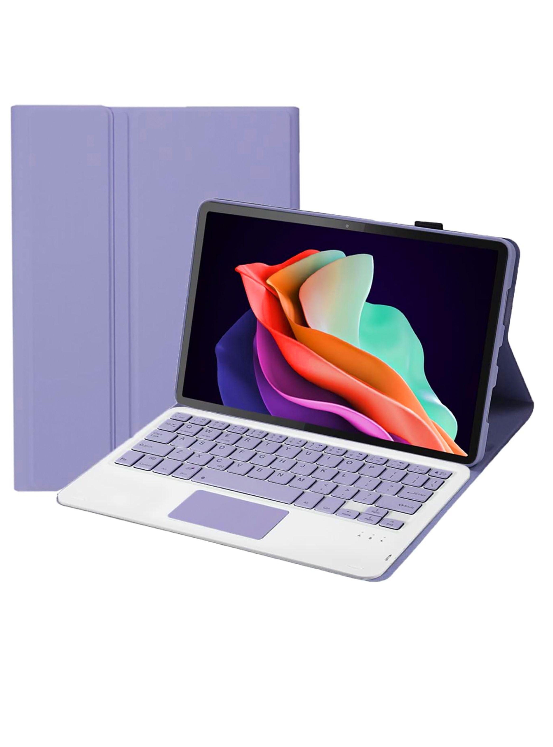 Funda Para iPad 10.2 7ma 8va 9na Gene Teclado Touchpad Lila-3