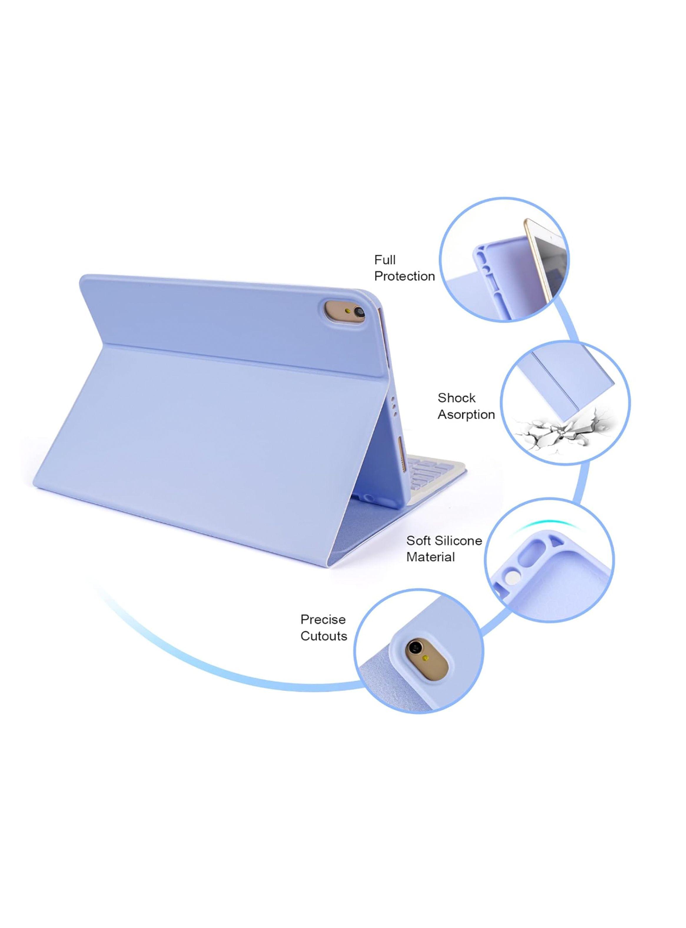 Funda Para iPad 10.2 7ma 8va 9na Gene Teclado Touchpad Lila-5