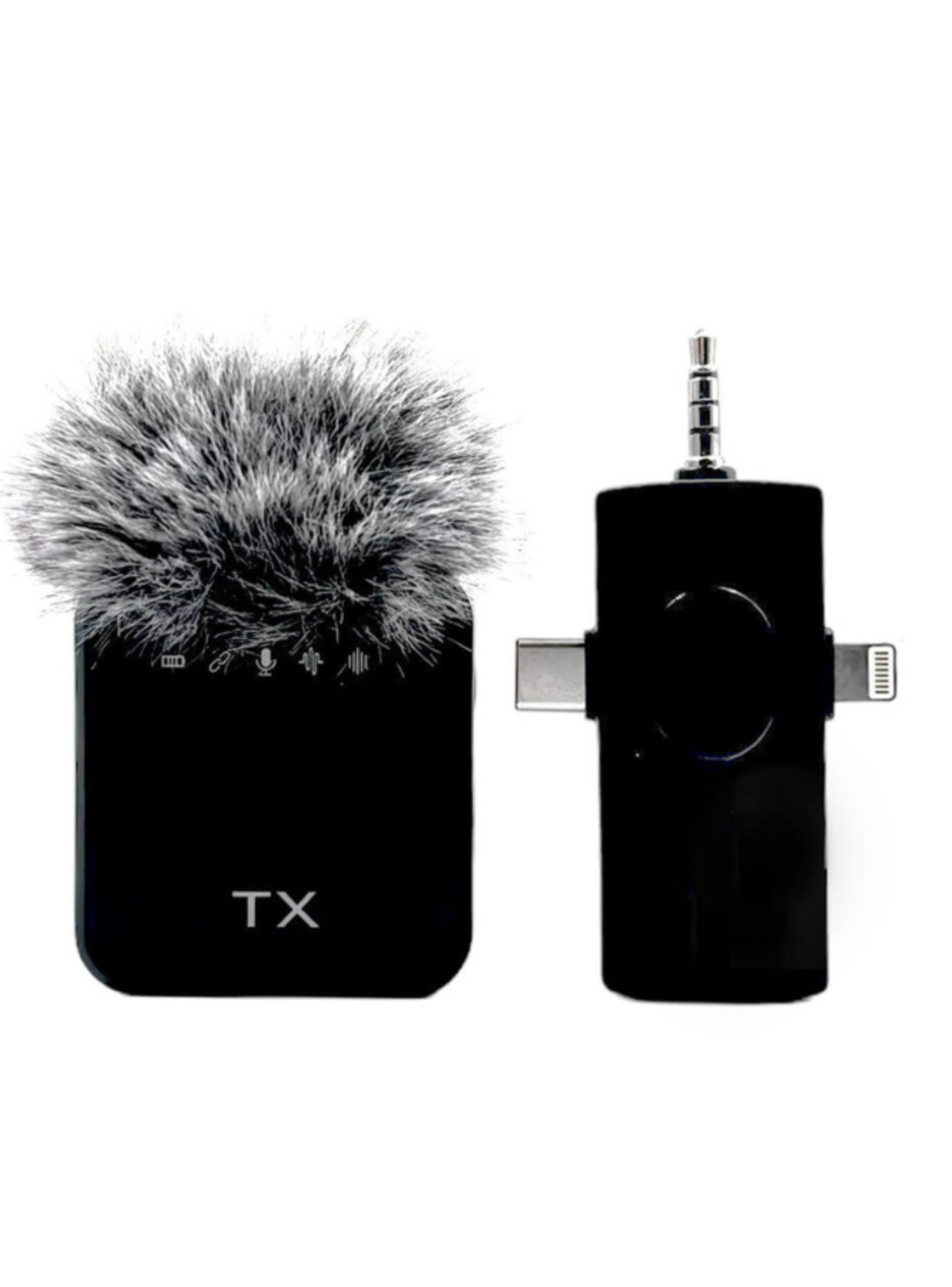 Micrófono de solapa inalámbrico 3 Auxiliar,USB-C Para iPhone-4
