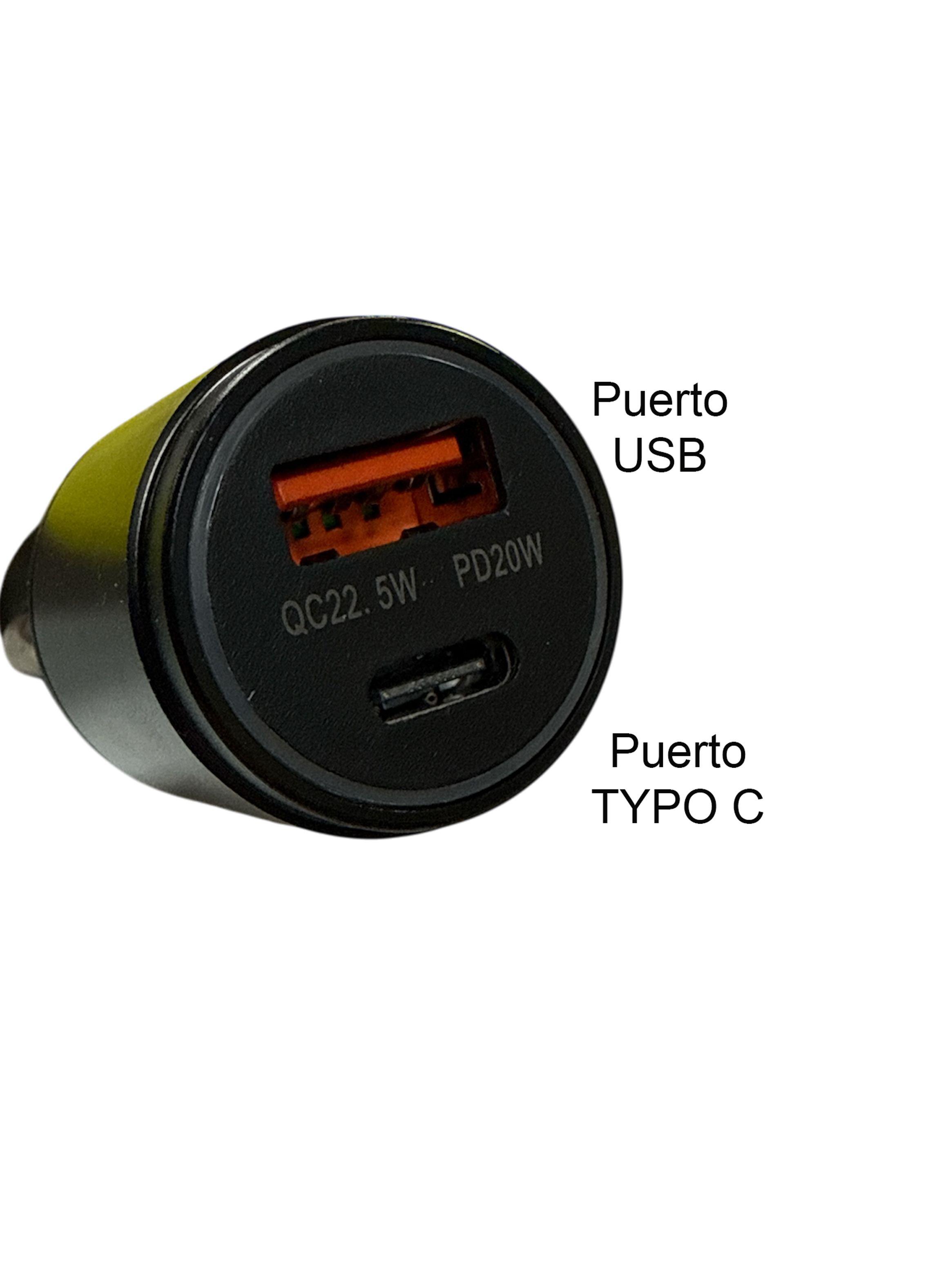 Cargador De Auto USB C y USB 42.5 Carga Rapida 3.0-3