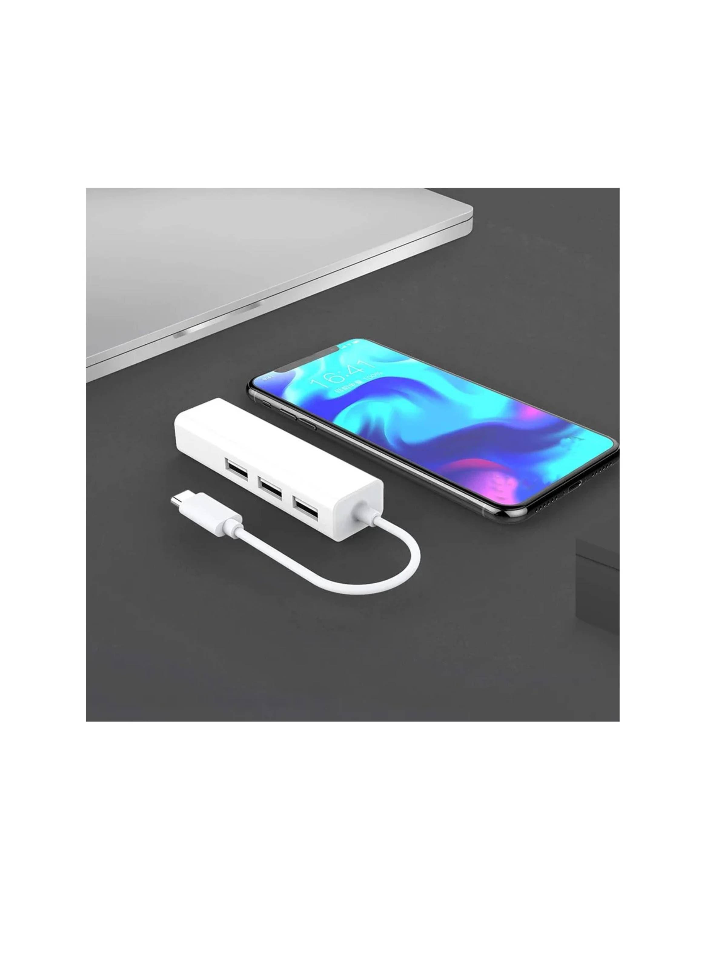 Adaptador USB-C Con Hub 3 Puerto Ethernet RJ45-5