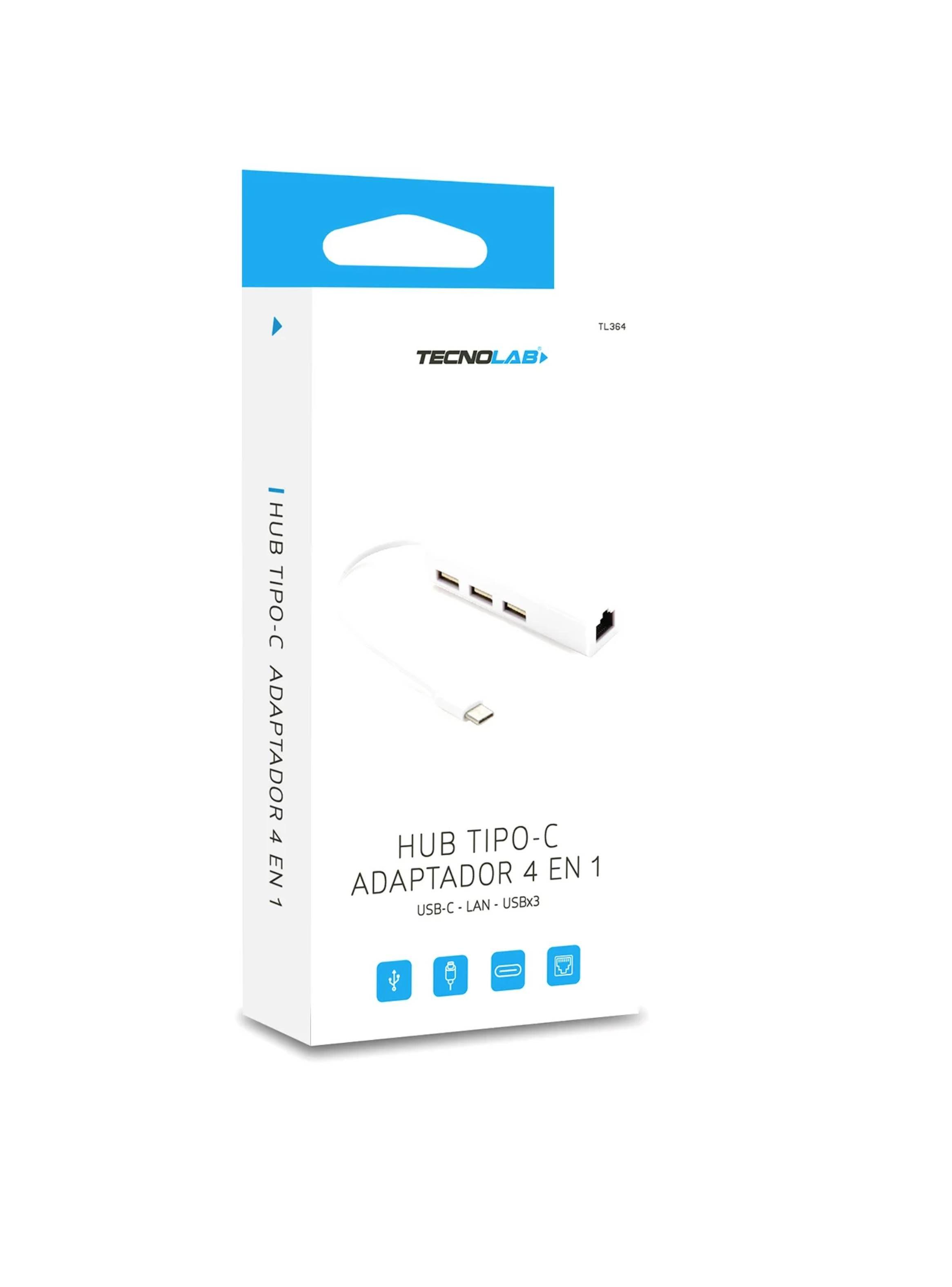 Adaptador USB-C Con Hub 3 Puerto Ethernet RJ45-7