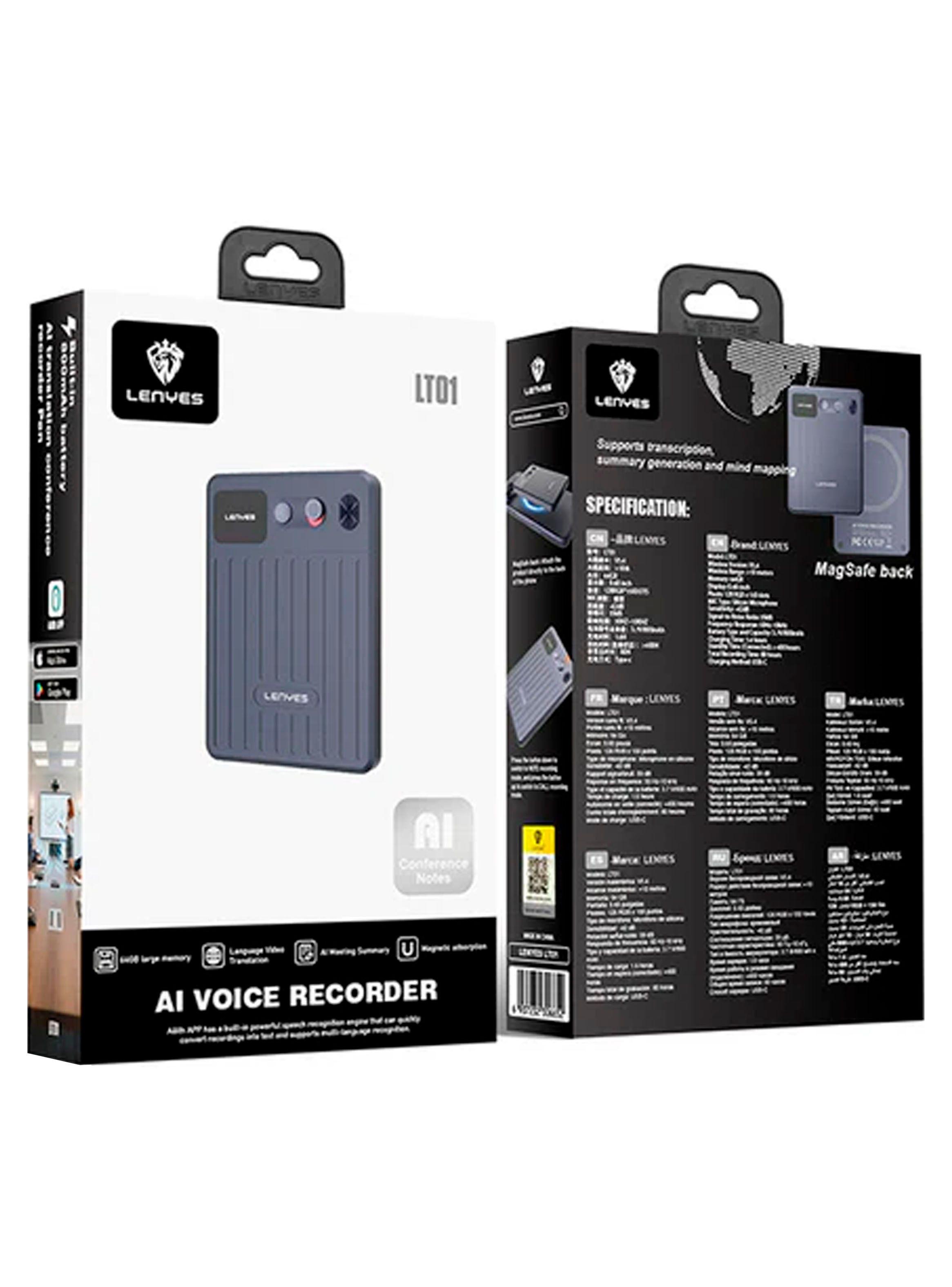 Grabadora De Voz Conexión Magnetica 64 GB Capacidad 80 Horas-4