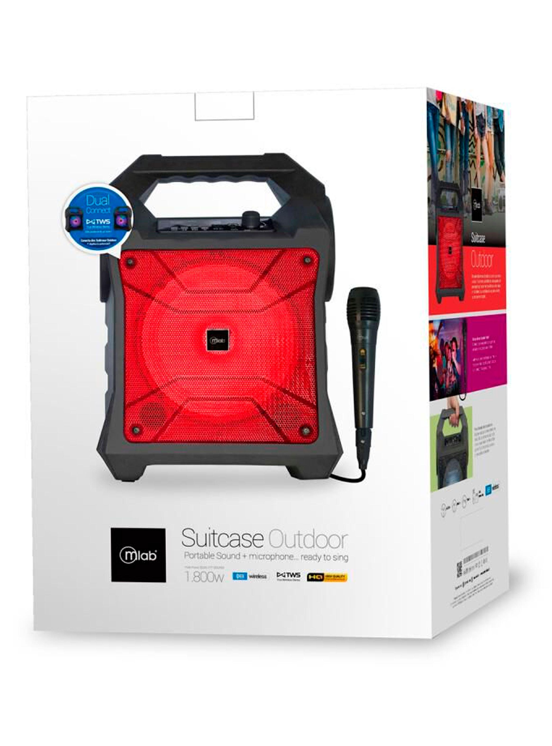 Parlante Portatil Inalambrico Bluetooth Suitcase Outdor Rojo-3