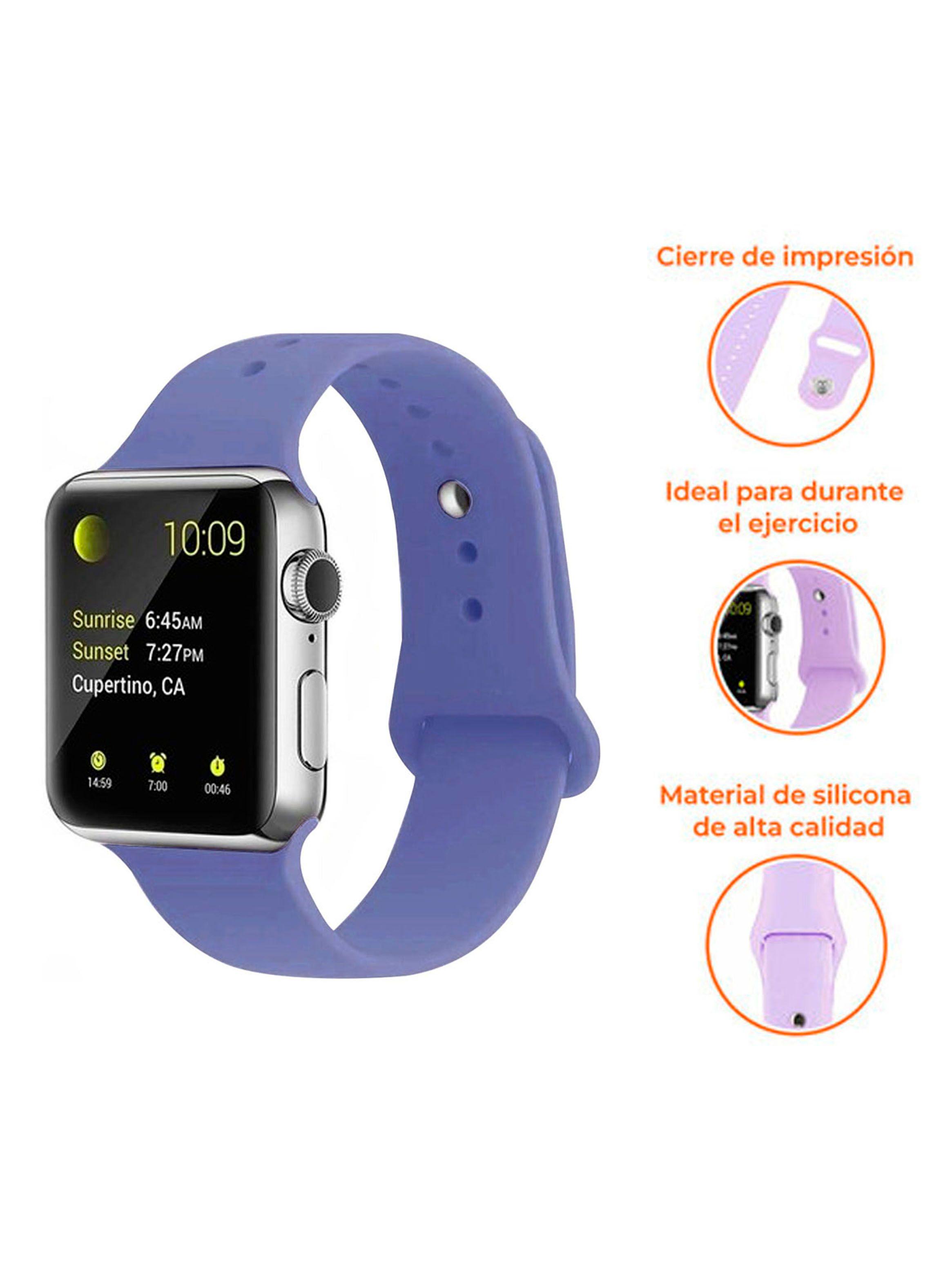 Correa Compatible Con Apple Watch 42mm 44mm 45mm Azul Gris-2