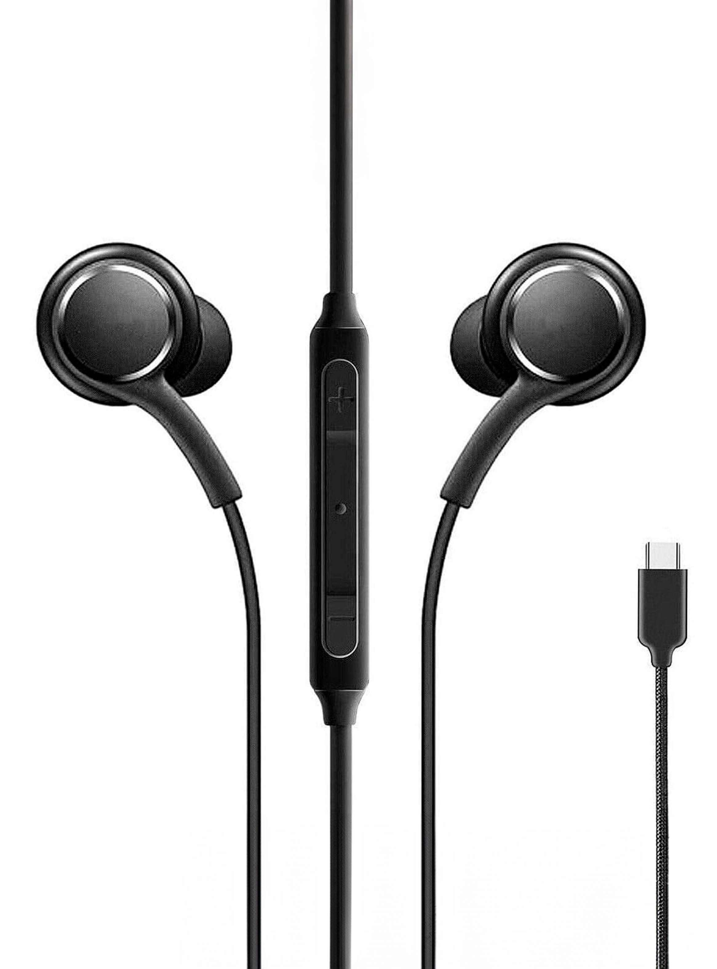 Audífonos Alambricos Conector USB-C Manos Libres Goma Negro-2