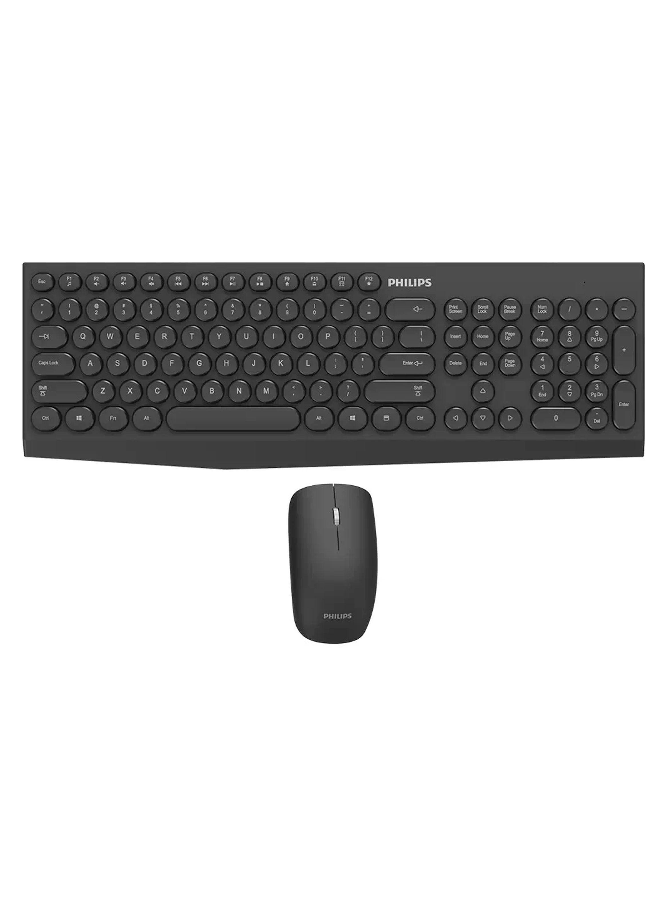 Kit De Teclado Y Mouse Inalambricos Combo Philips C323 Negro-0