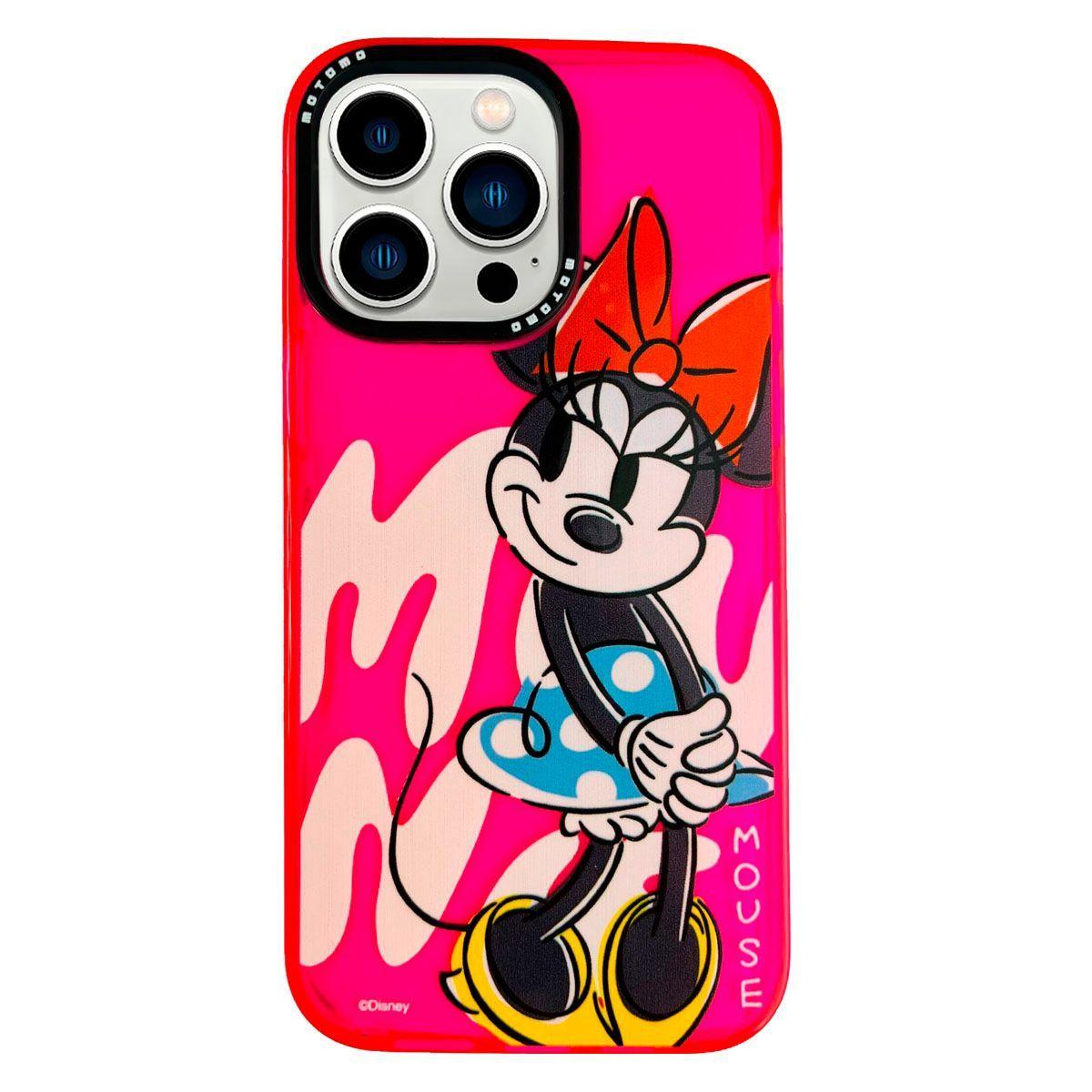 Carcasa Para iPhone 13 Pro Max Diseño Disney Minnie Fucsia-0