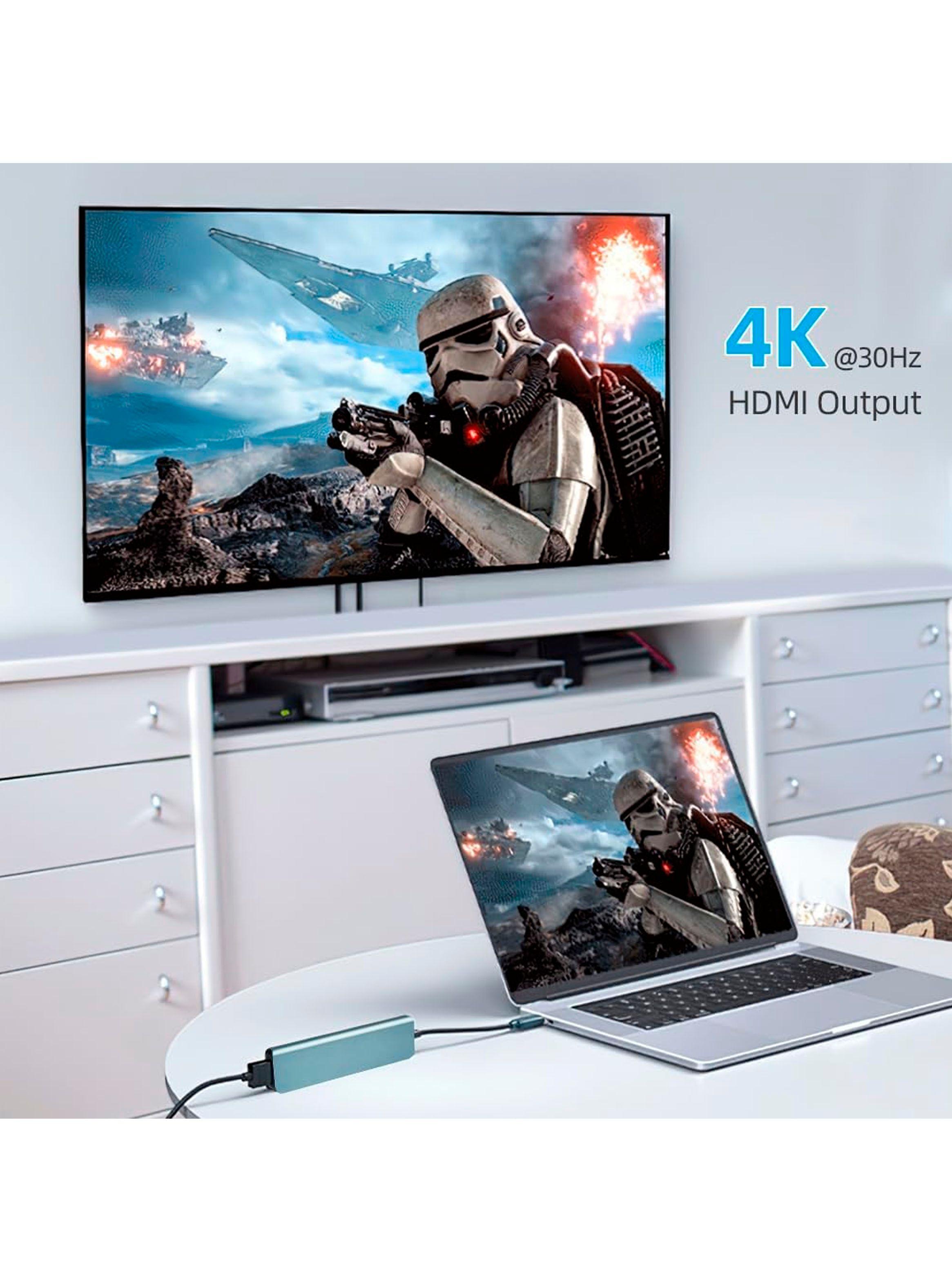 Adaptador USB-C 4 En 1 Hd Suport 4k+ 2Usb2.0+ Usb3-2