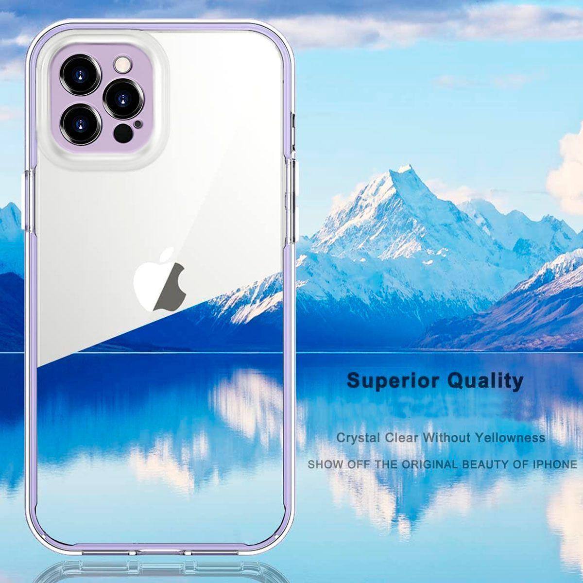Carcasa Para iPhone 13 Transparente 360° Borde Lila-1