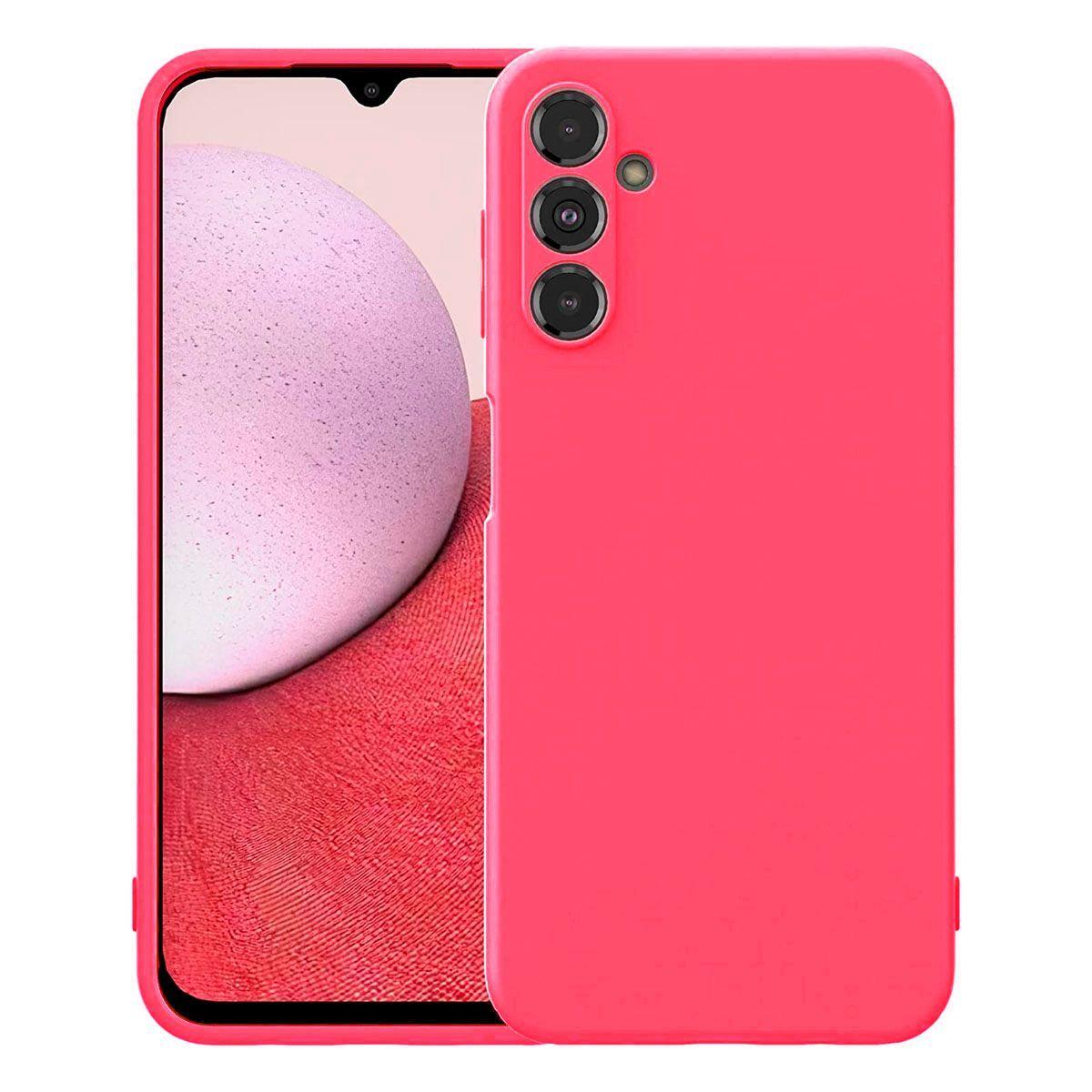 Carcasa Para Samsung A14 Goma Color Fucsia-0