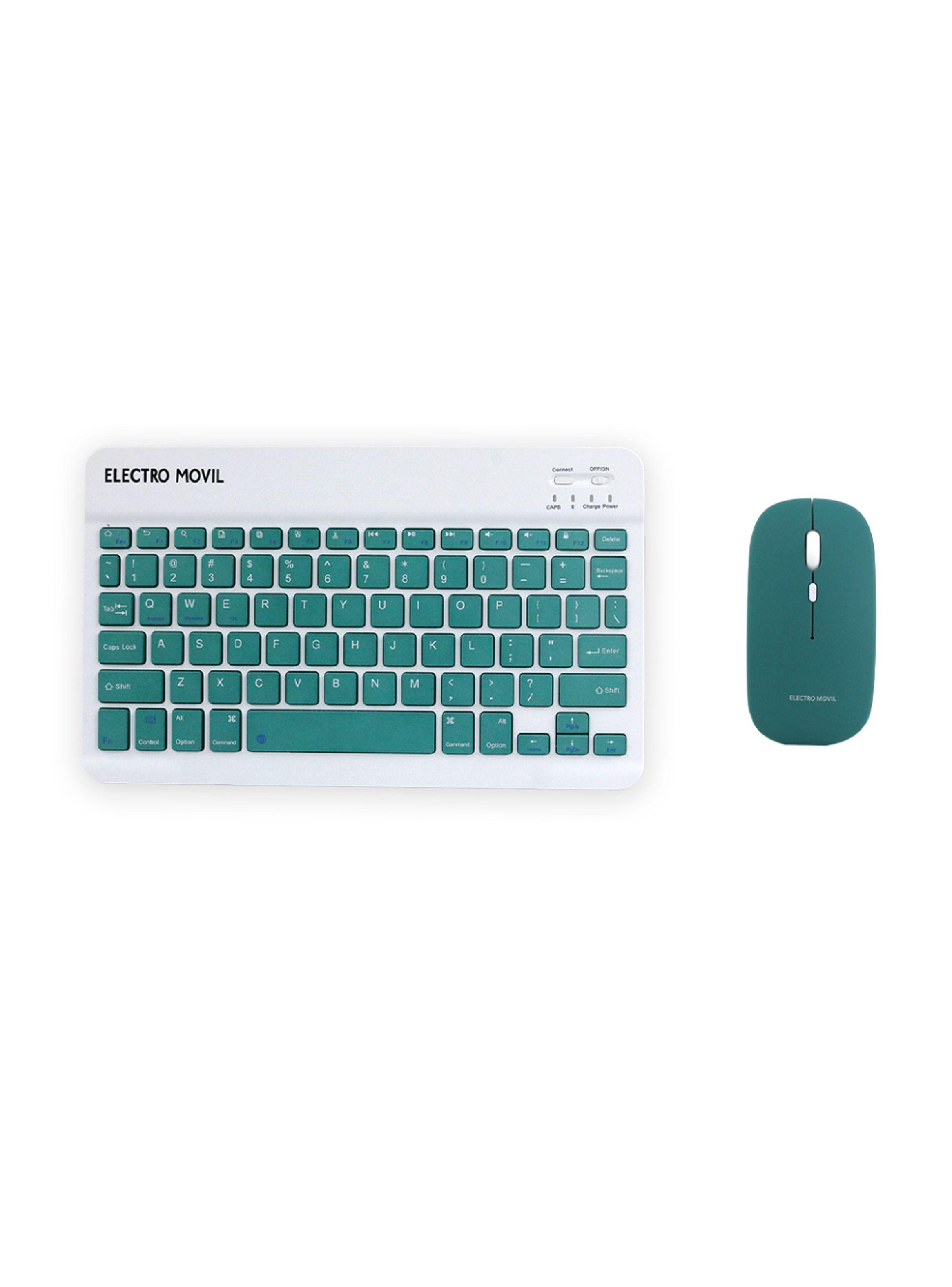 Kit Teclado Mouse Inalambricos Bluetooth Verde-0