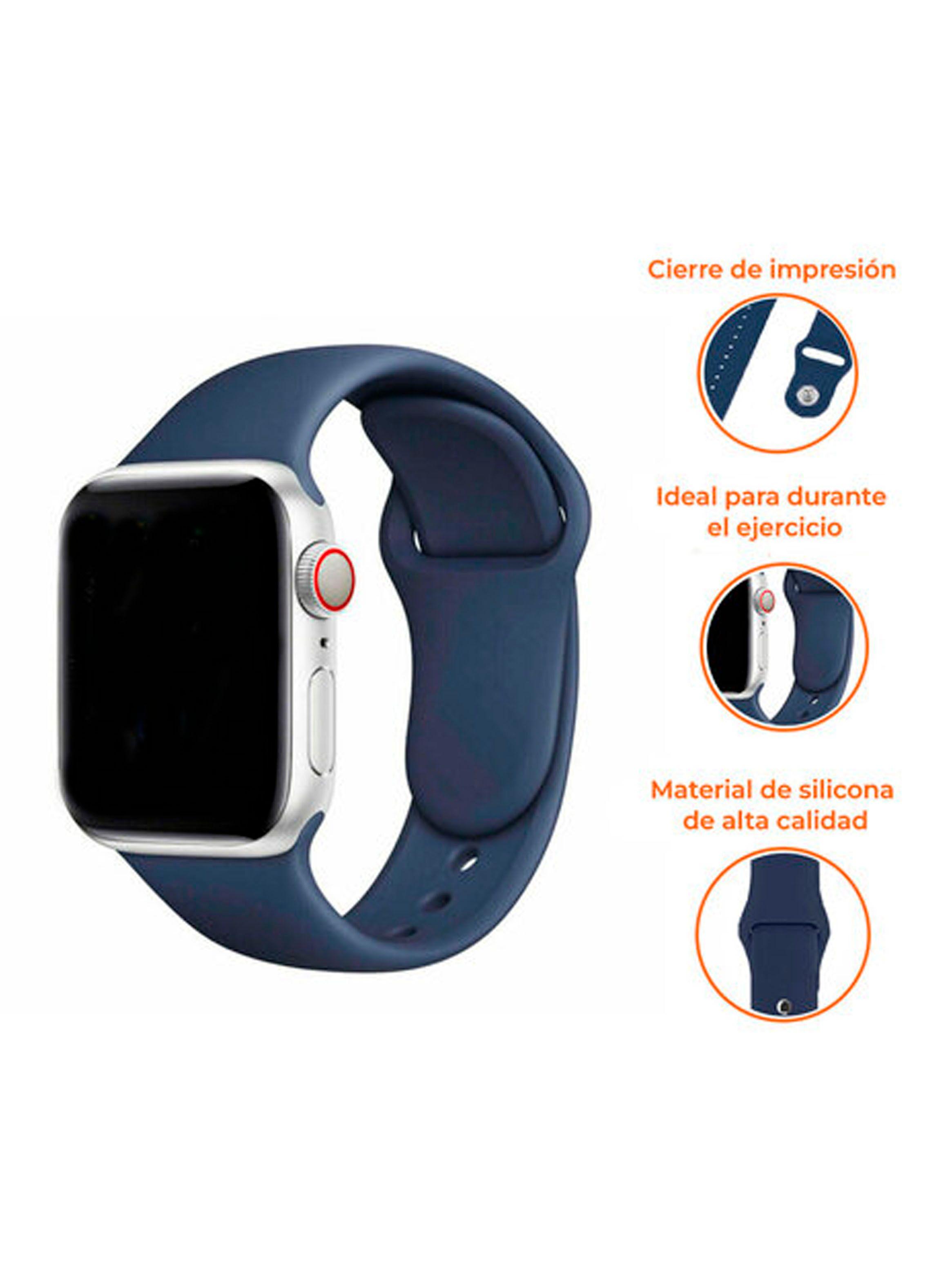 Correa Compatible Con Apple Watch 38mm 40mm 41mm Azul Oscuro-2