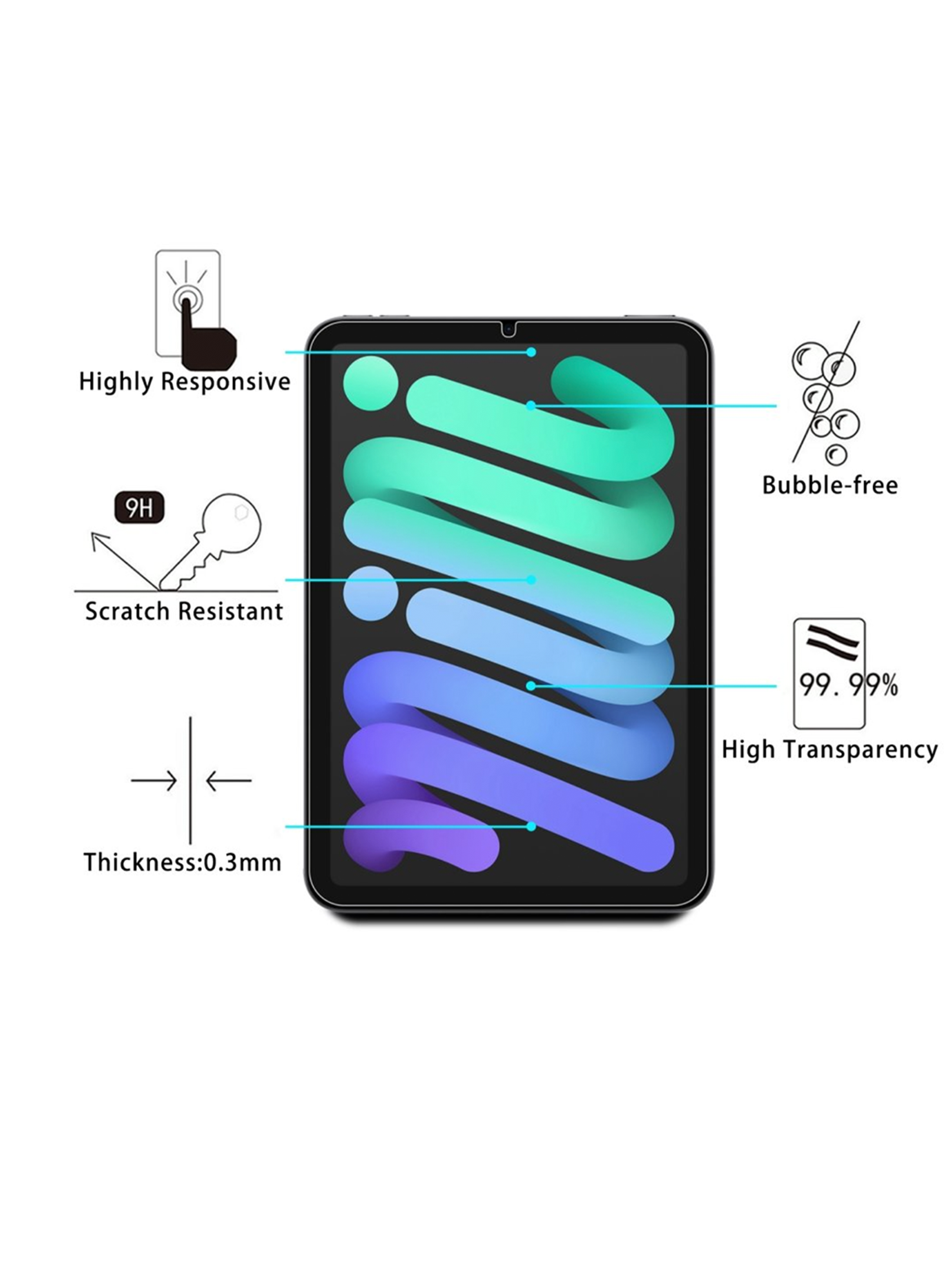 Lamina Protectora Vidrio HD Para iPad Mini 7 2025-3