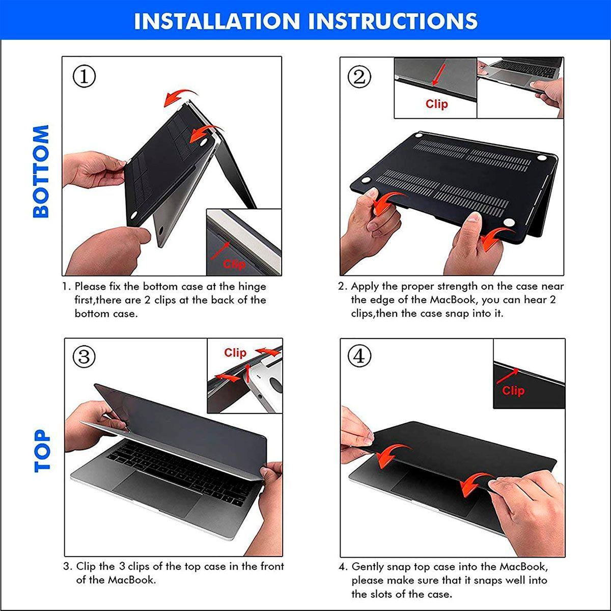 Carcasa Para Macbook Air 13" A1369/A1466 Rojo Oscuro-4
