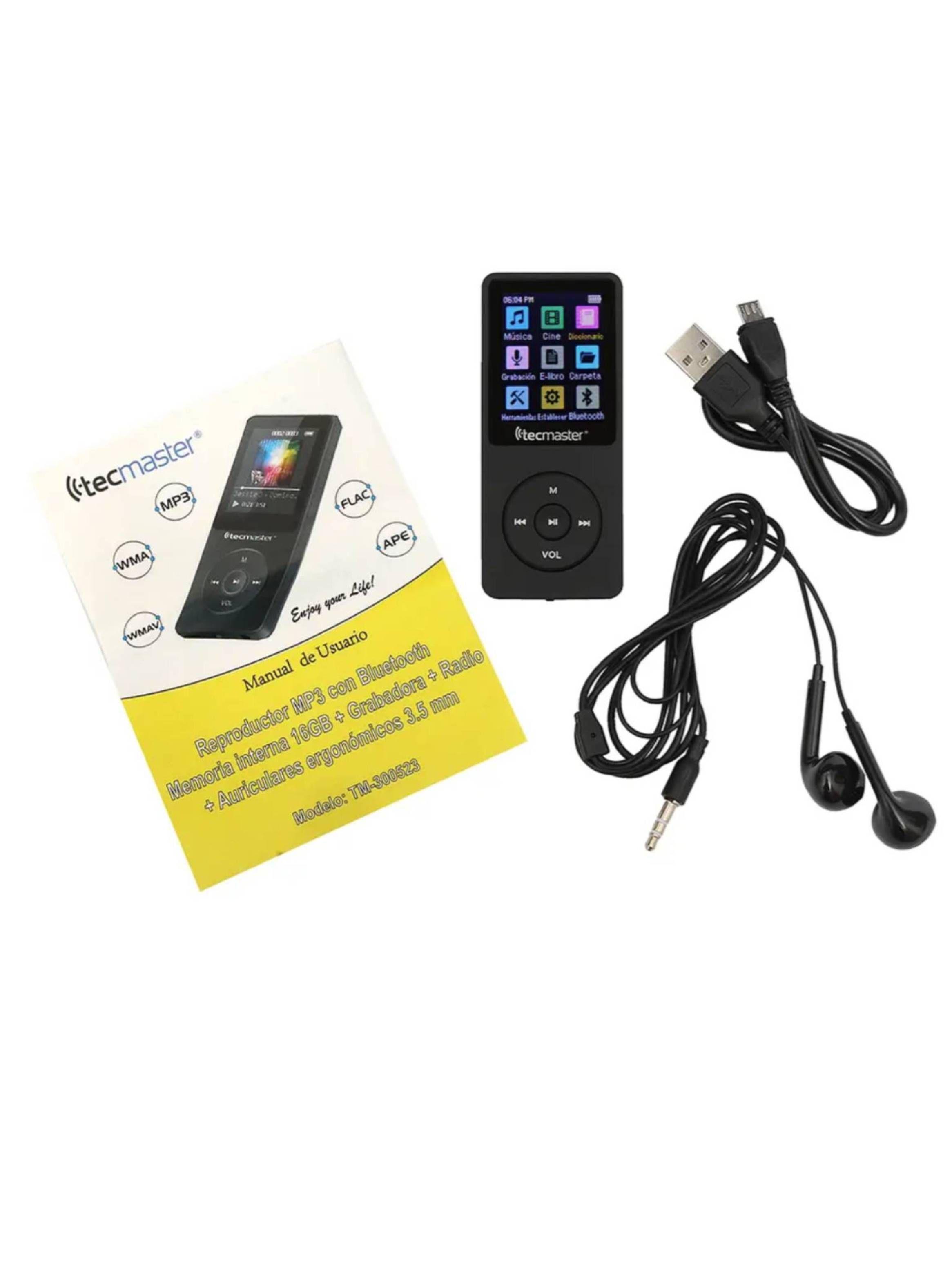 Reproductor MP3 Bluetooth 16GB Con Altavoz FM-2