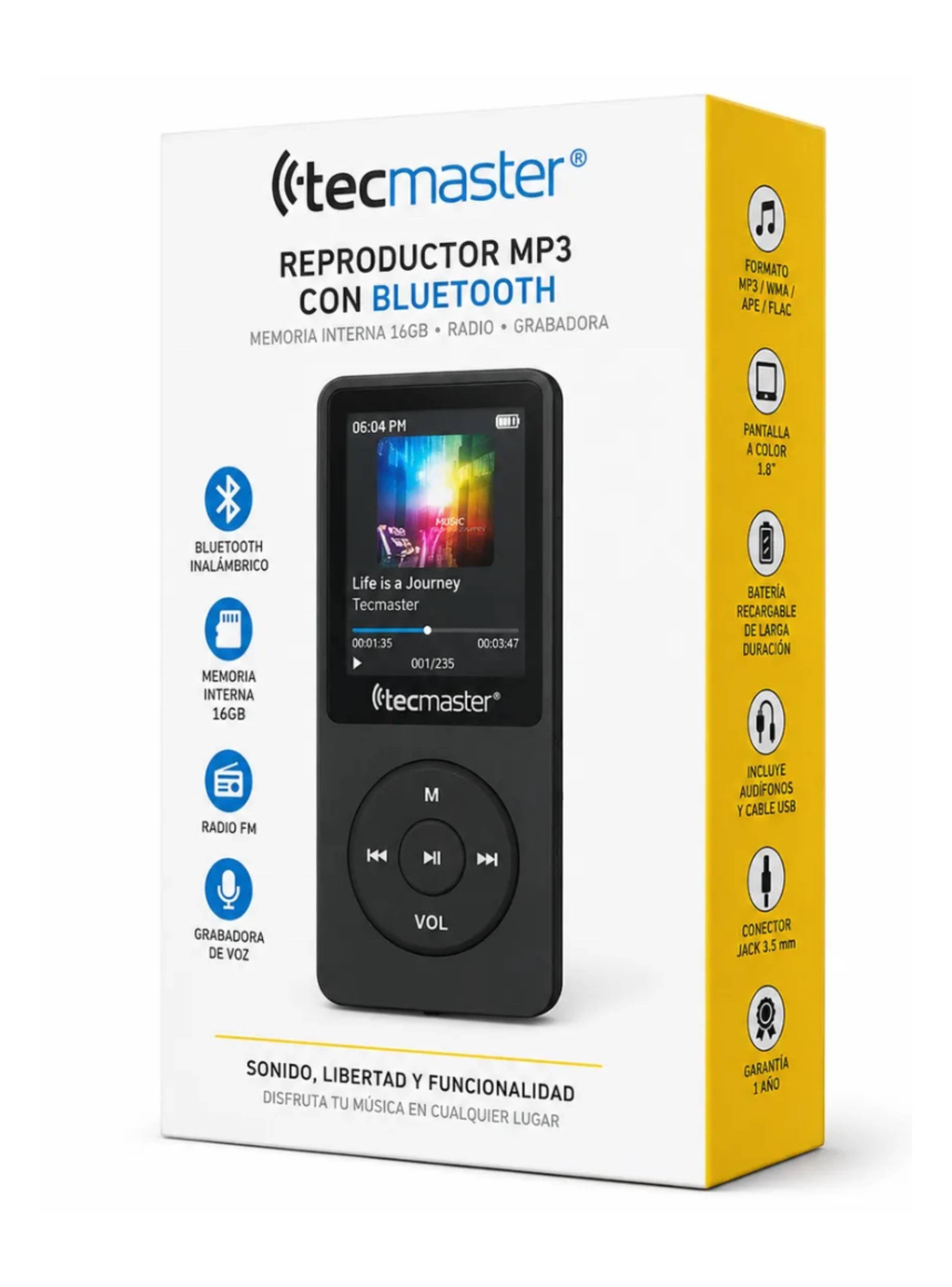Reproductor MP3 Bluetooth 16GB Con Altavoz FM-6