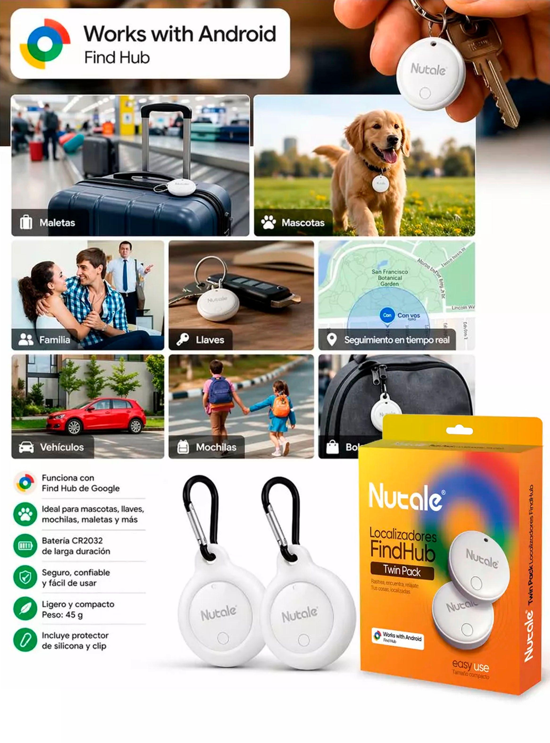 Localizador Kit Doble FindHub Nutale Rastreadores Con Fundas-4