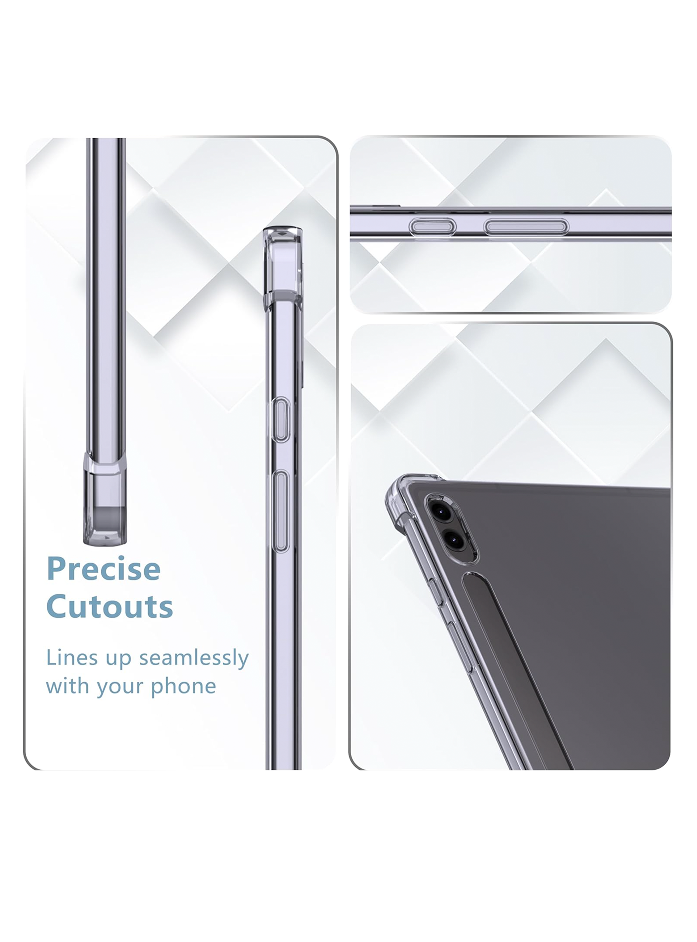 Carcasa Transparente Reforzada Para Samsung Tab S9 + 12.4-1