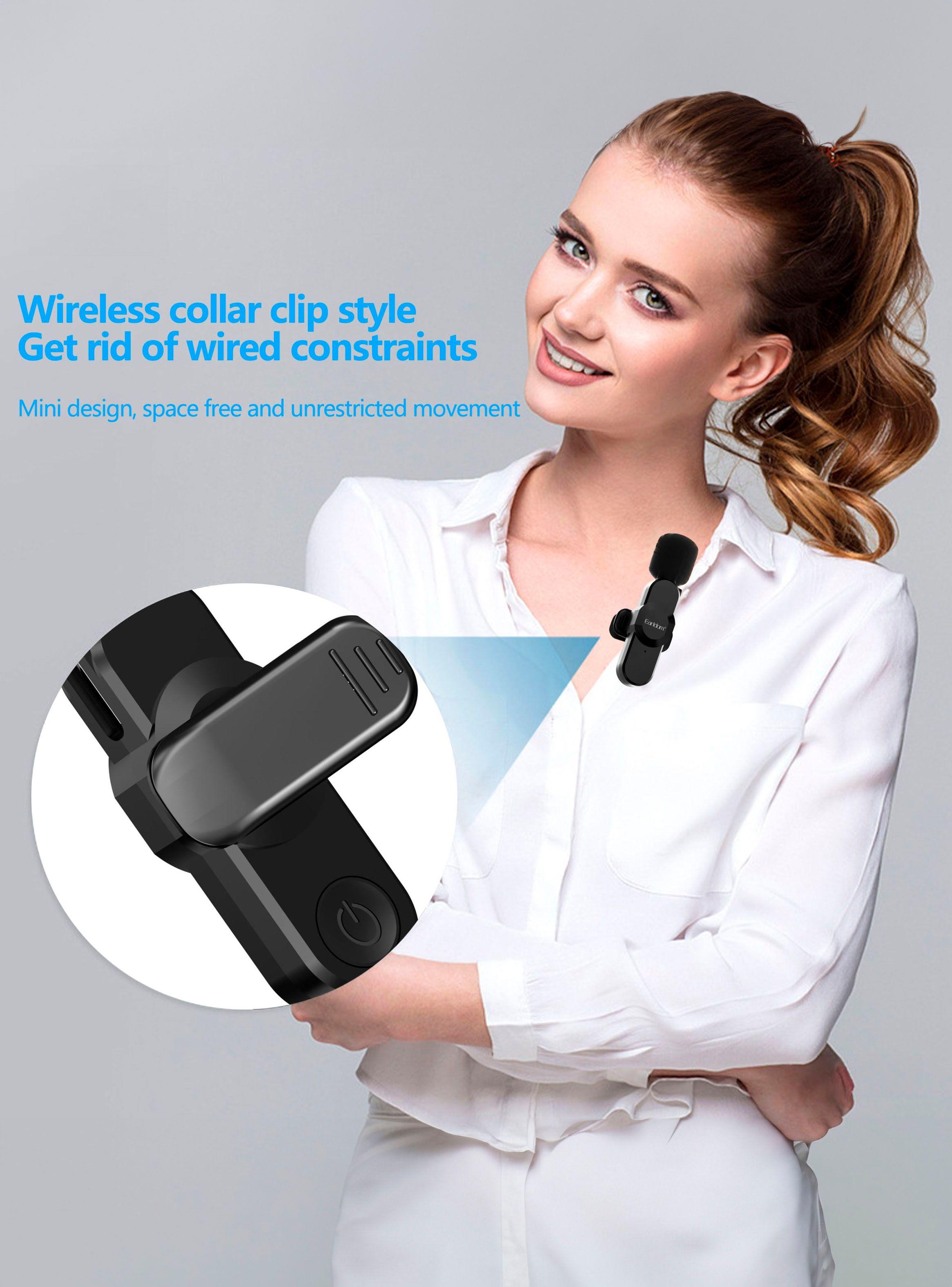 Kit De 2 Microfonos Inalambrico Solapa Compatible Con iPhone-3