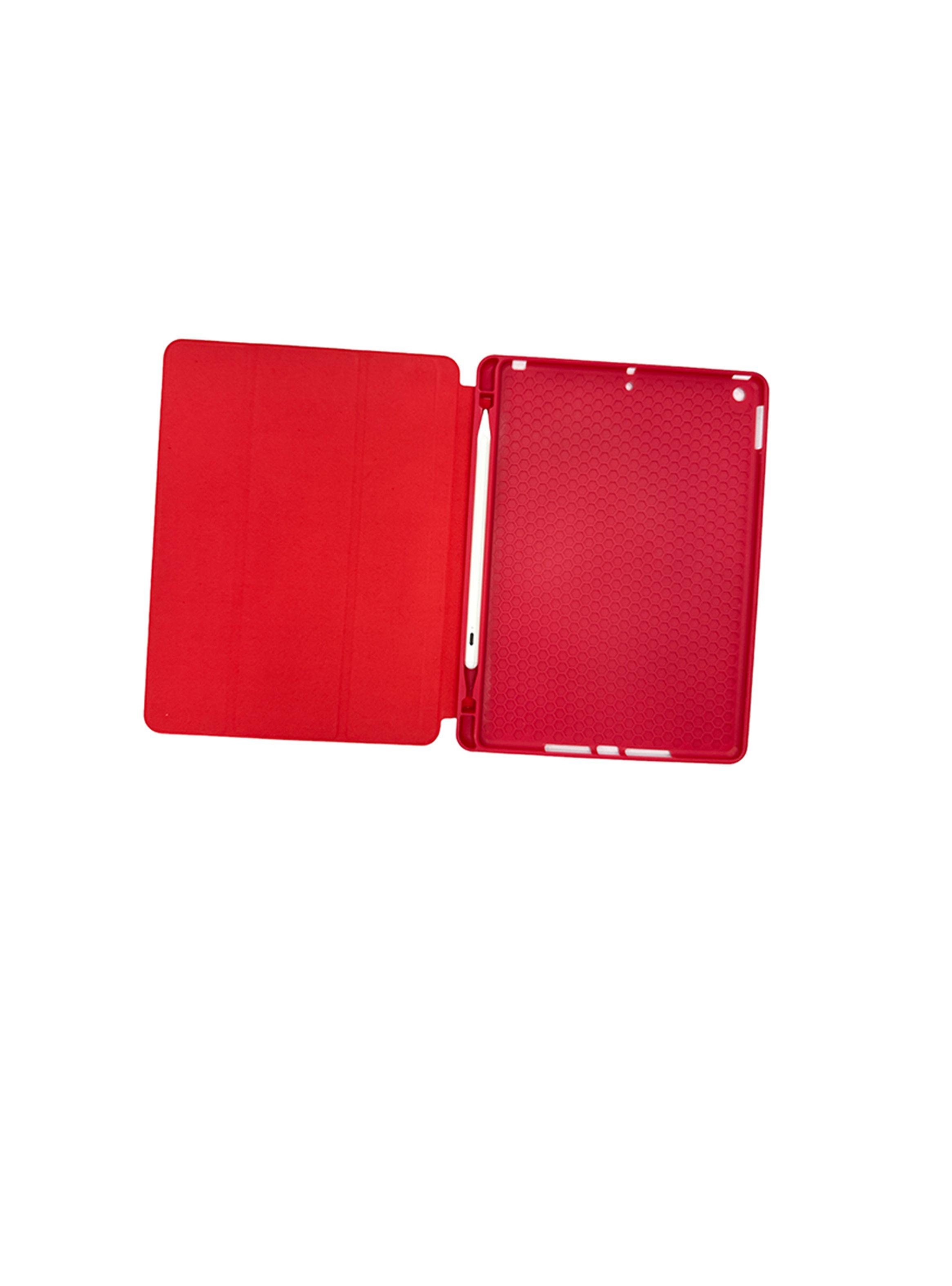 Funda Para iPad 10.2 7ma 8va 9na Generación Con Ranura Rojo-3