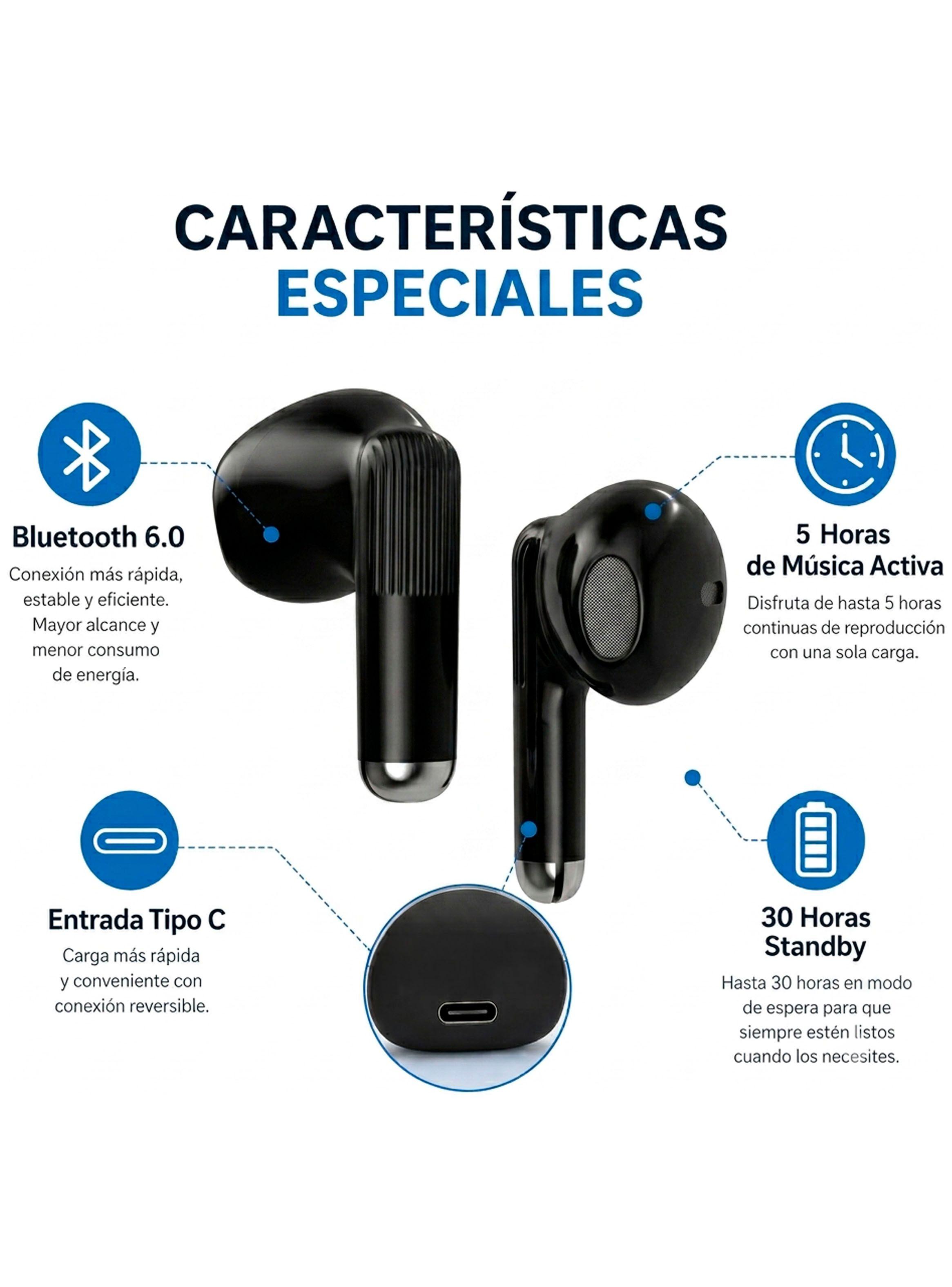 Audifonos Inalambricos Bluetooth Tactil Motomo MO-G017 Negro-1