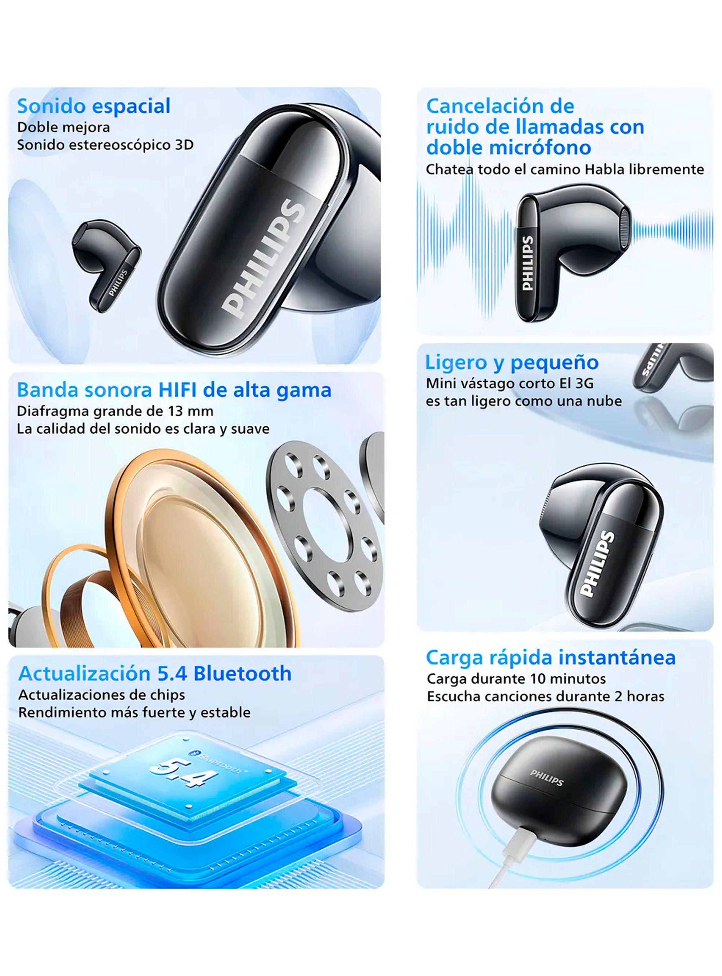 Audifonos Inalambricos Bluetooth Philips TAT2169 25hrs Negro-3