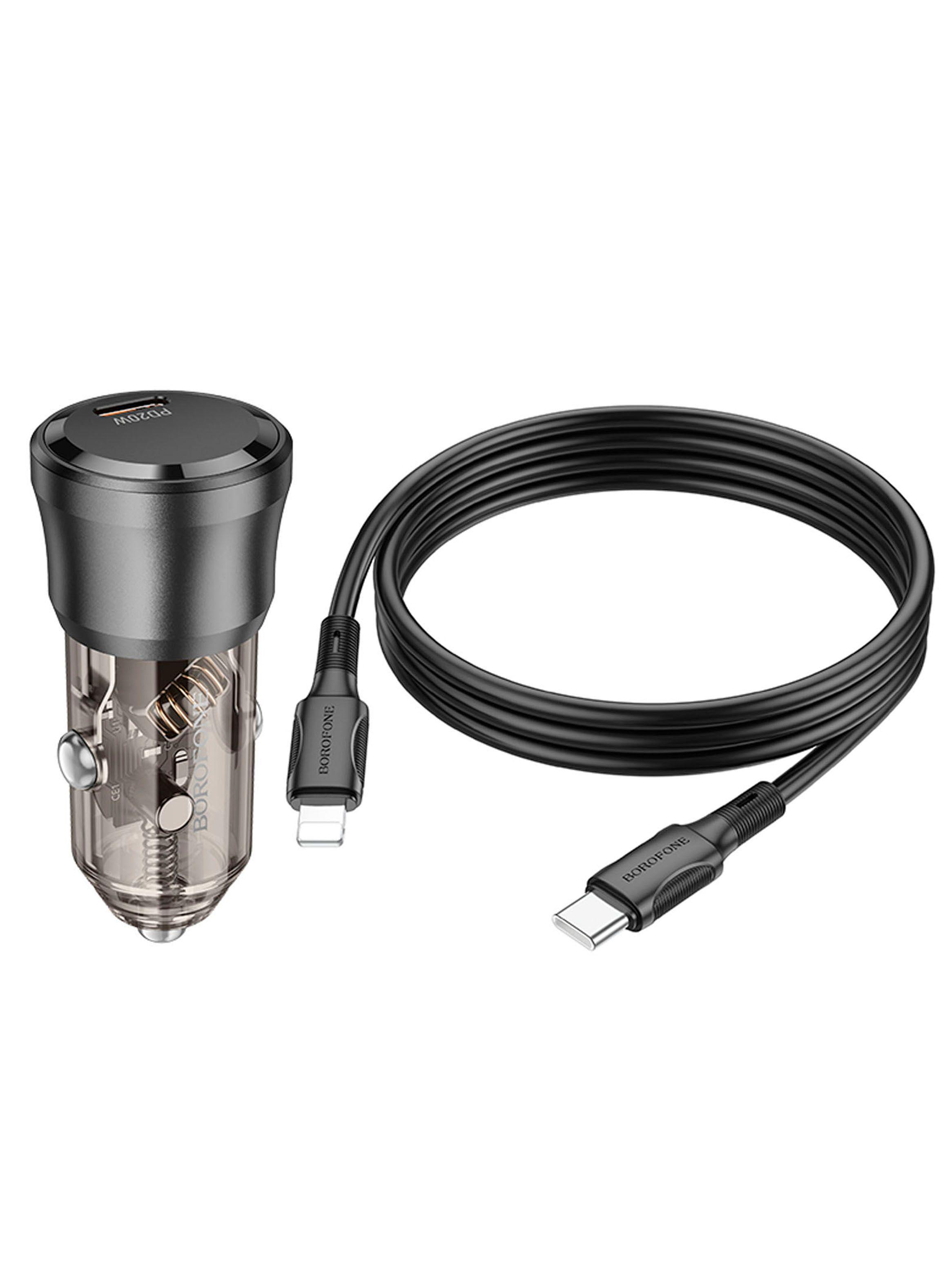 Cargador De Auto 20W Y Cable Compatible iPhone Borofone BZ24-1