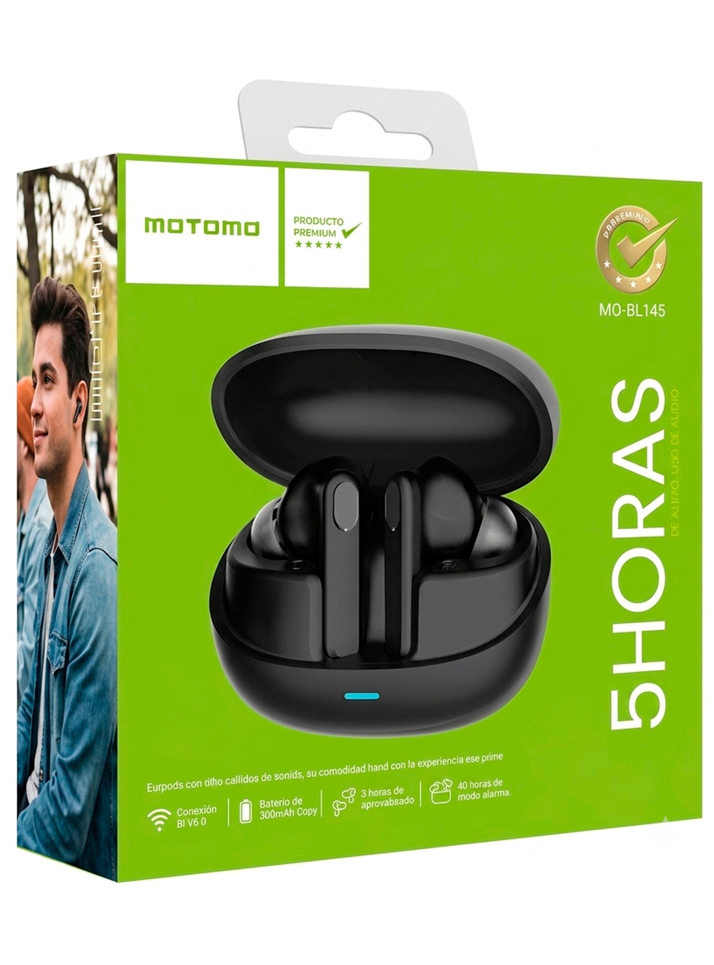 Audifonos Inalambricos Bluetooth Tactil Motomo MOBL145 Negro-3